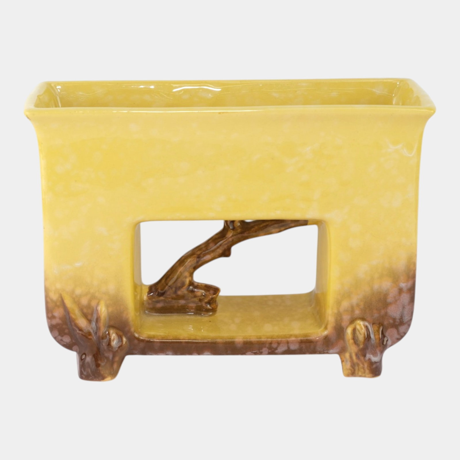Roseville Artwood Yellow 1951 Mid Century Modern Pottery Ceramic Planter 1054-8: Professional, fast, and affordable in house shipping available for all items. Roseville Artwood Yellow 1951 Mid Century Modern Pottery Ceramic Planter 1054-8 Excellent original condition. No chips, cr