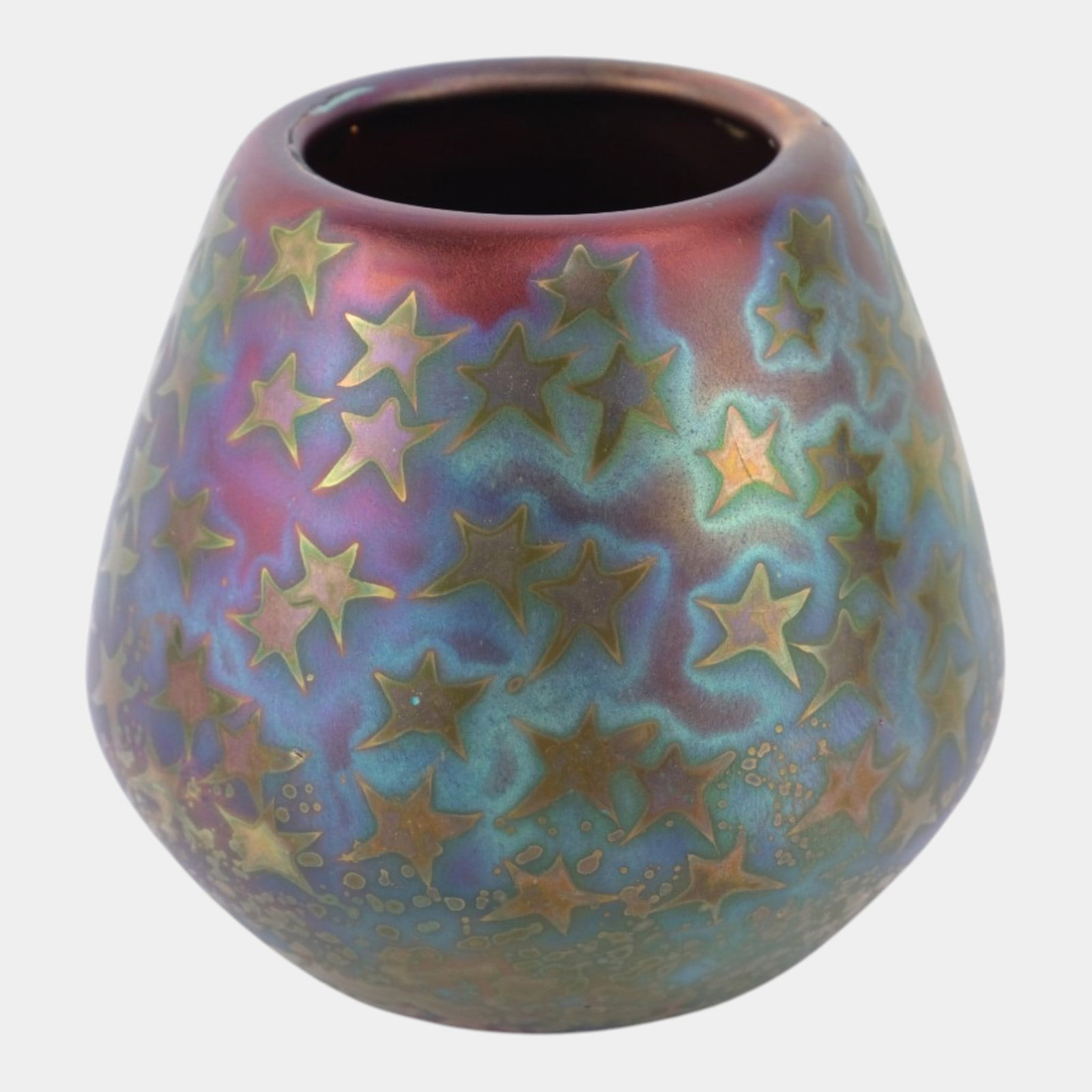 Weller Sicard 1902-07 Art Nouveau Pottery Iridescent Luster Star Vase (1 of 6)