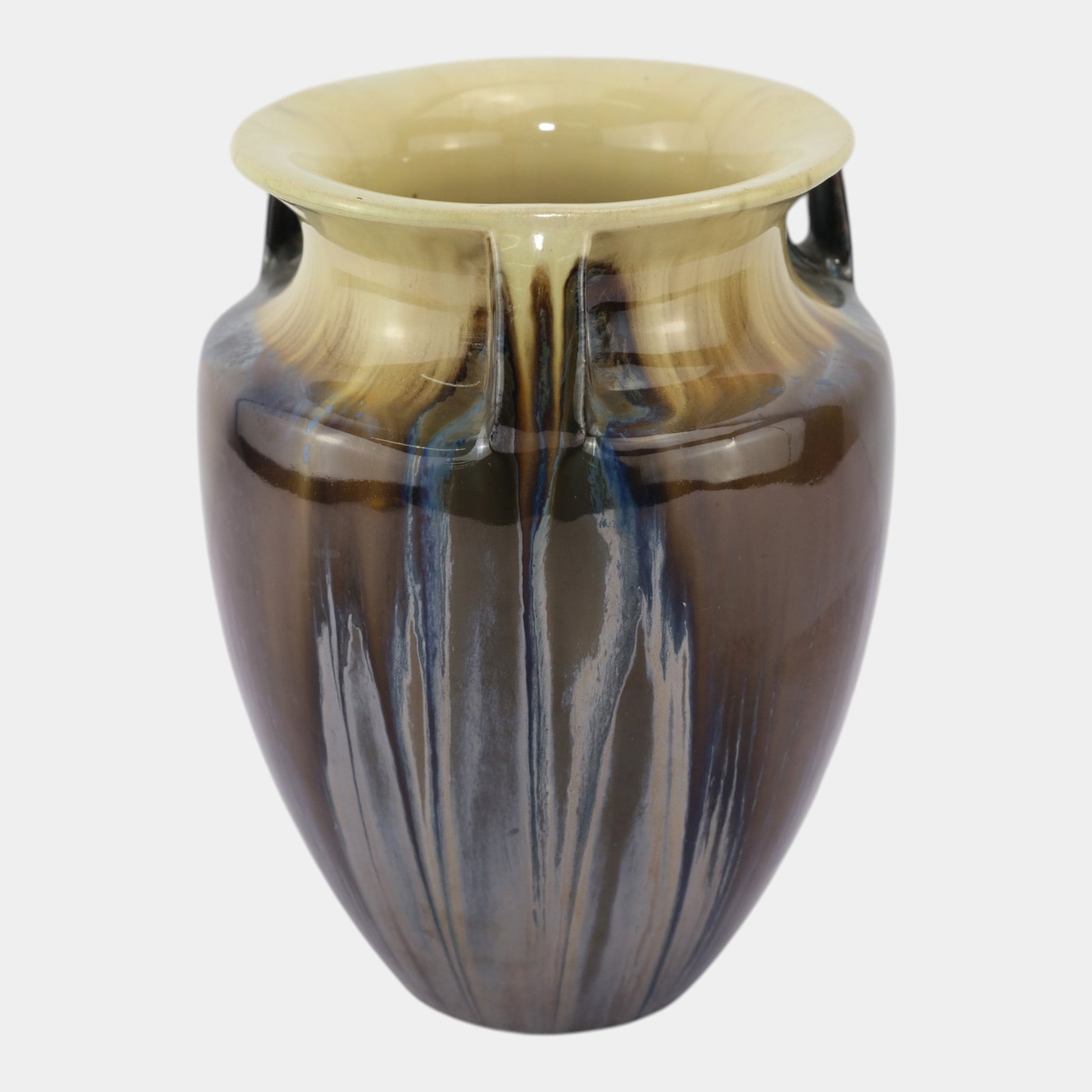 Fulper 1917-1934 Arts And Crafts Brown Blue Flambe Art Pottery Bullet Vase 530 (1 of 6)