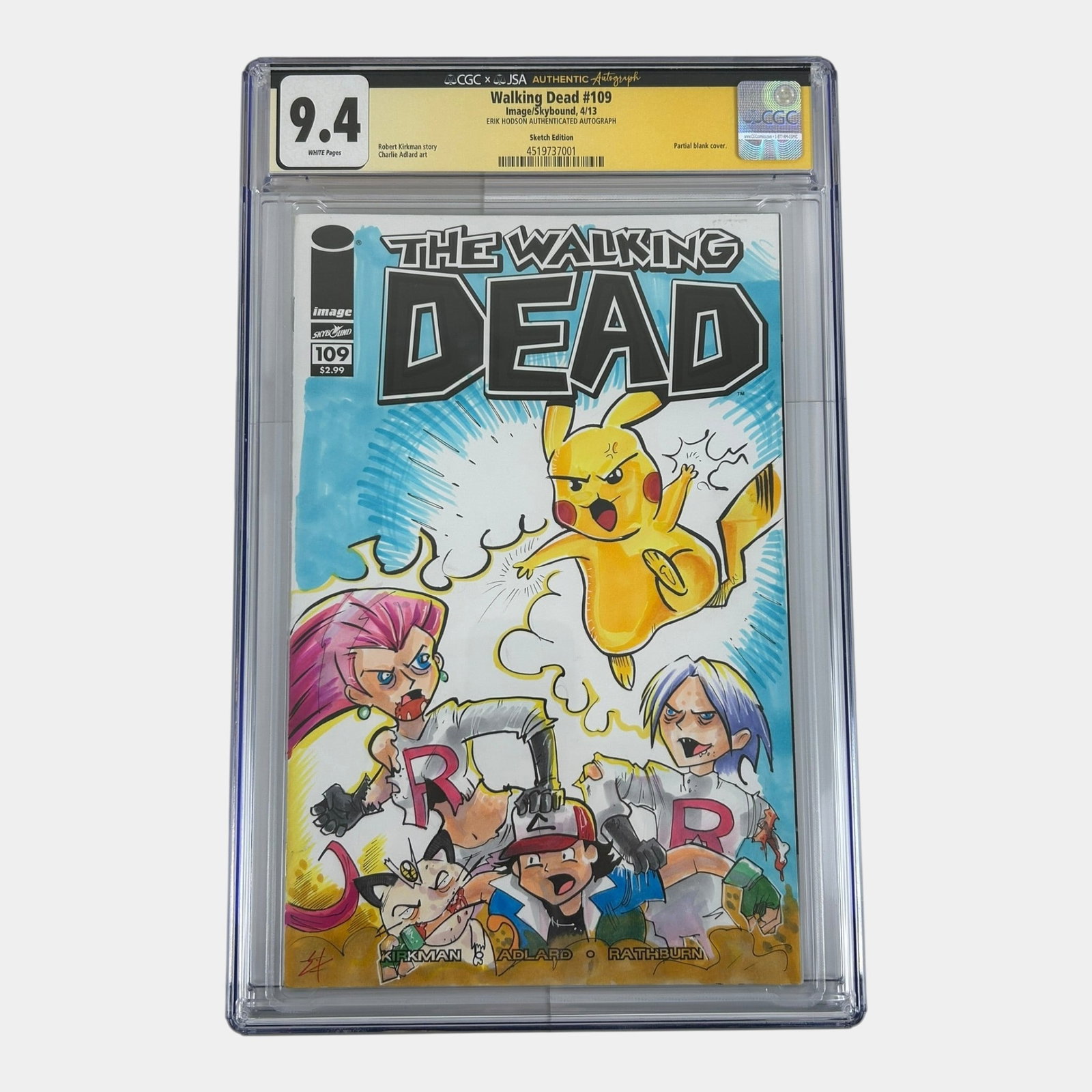 Pikachu Vs Zombie Team Rocket Hand Illustrated Cover CGC Signature Series The Walking Dead #109 CGC (1 of 2)