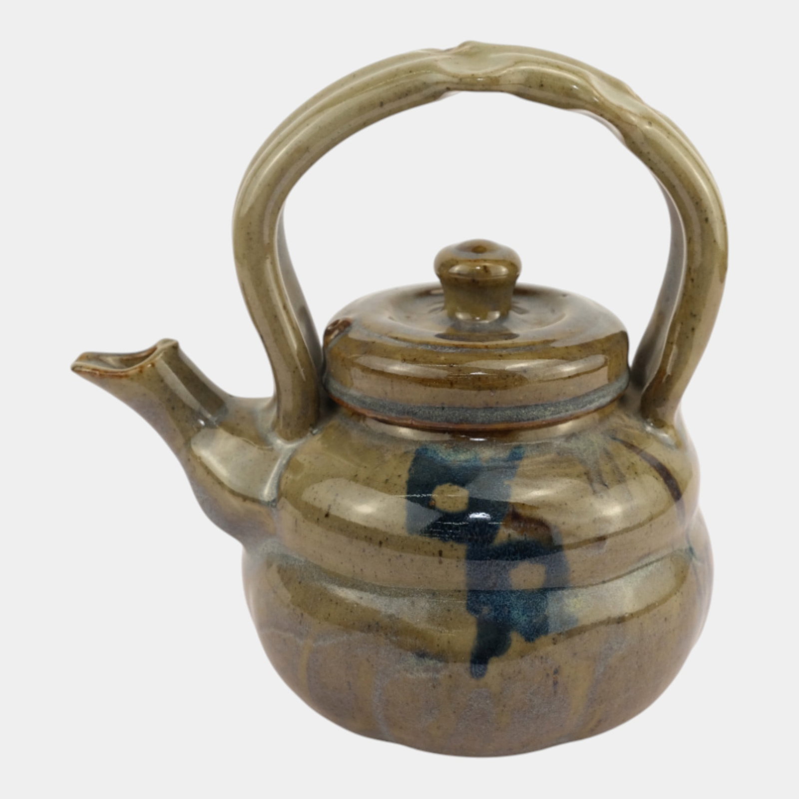 John Glick (1938-2017) Plum Tree Pottery Teapot Large Arched Handle Teapot (1 of 4)