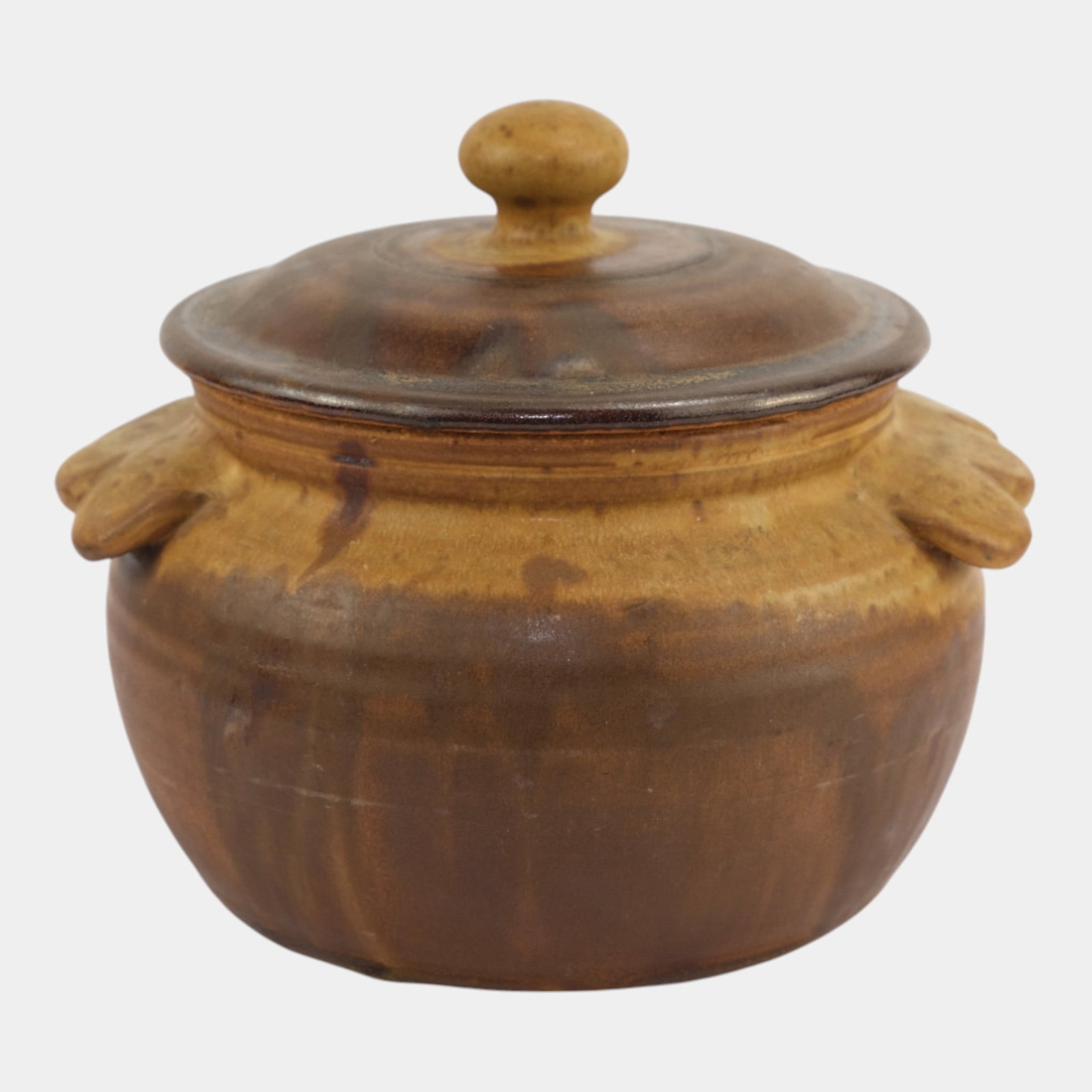 John Glick (1938-2017) Plum Tree Pottery Brown Mid Century Lidded Jar (1 of 6)