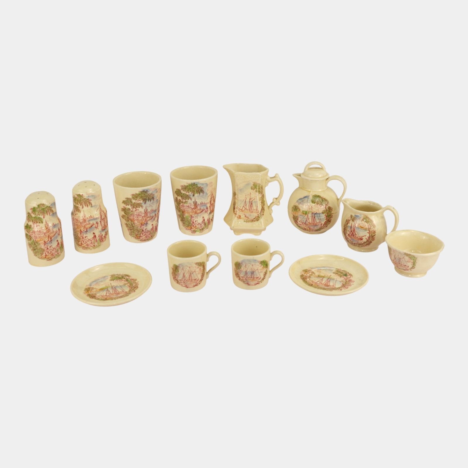 Royal Staffordshire English "Safe Harbour" Patterned Assorted Tableware: We offer affordable in-house shipping on all items. Royal Staffordshire English "Safe Harbour" Patterned Assorted Tableware Excellent condition. Age related wear. Bottom marked as shown. Tallest piece