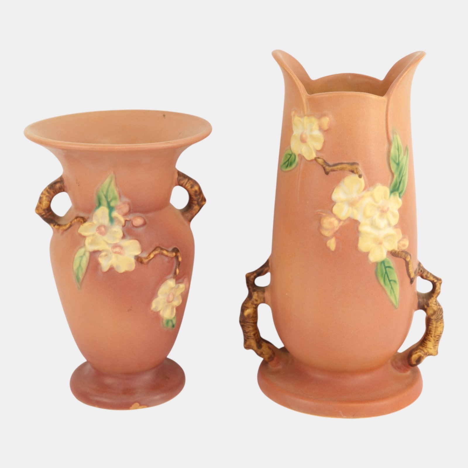 Roseville Apple Blossom Pink Vases (1 of 3)