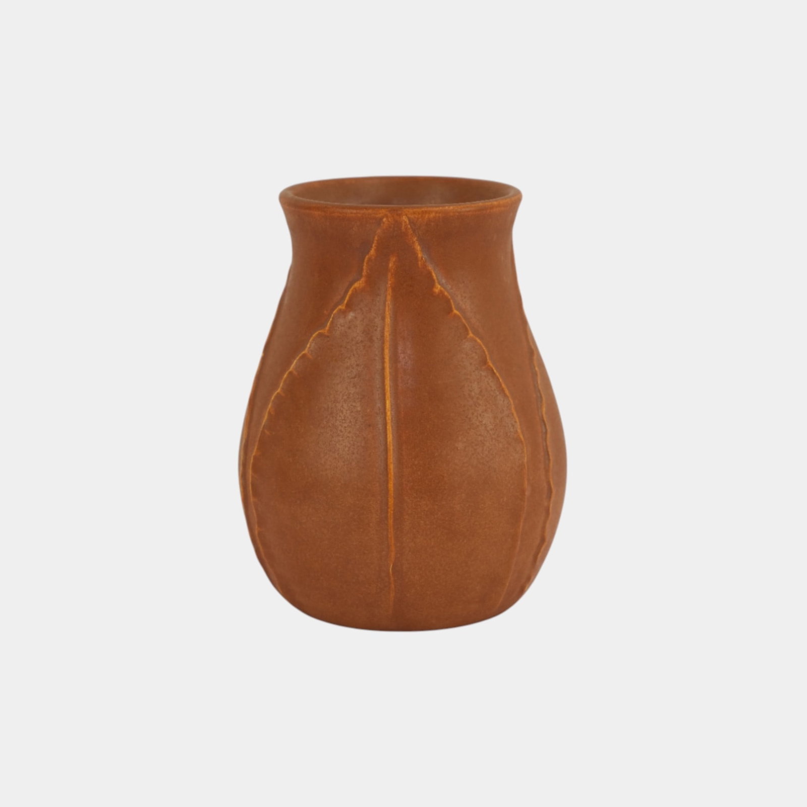 Ephraim Faience 2009 Miniature Pumpkin Apple Leaf Art Pottery Glaze Test Vase (1 of 3)