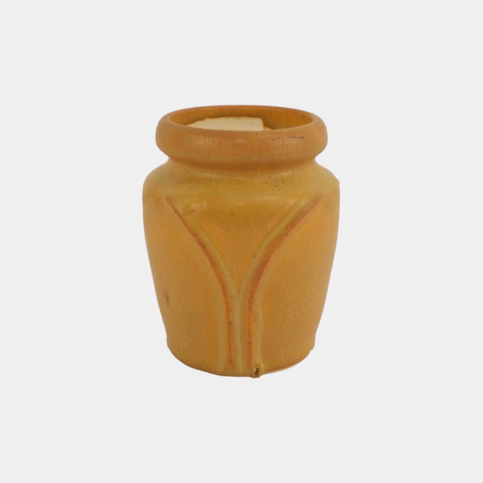 Ephraim Faience 2009 Miniature Yellow Apple Leaf Art Pottery Glaze Test Vase (1 of 5)