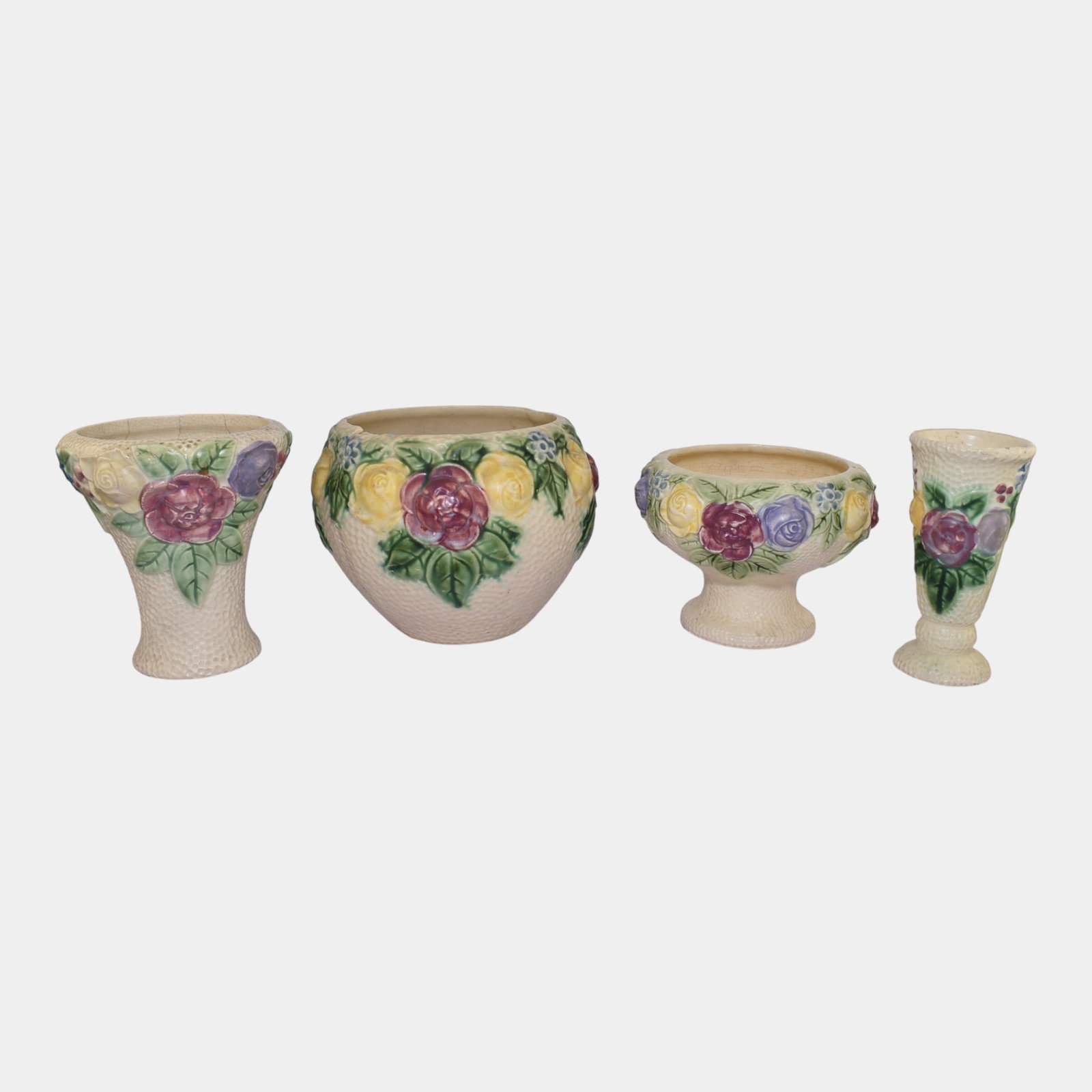 Roseville Rozane 1917 Vintage Pottery Ivory Vases (1 of 3)