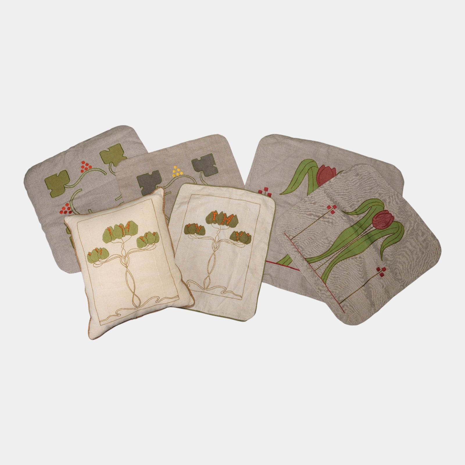 Embroidered Arts & Crafts Floral Designs Pillow Shams With Two Pillows (1 of 3)