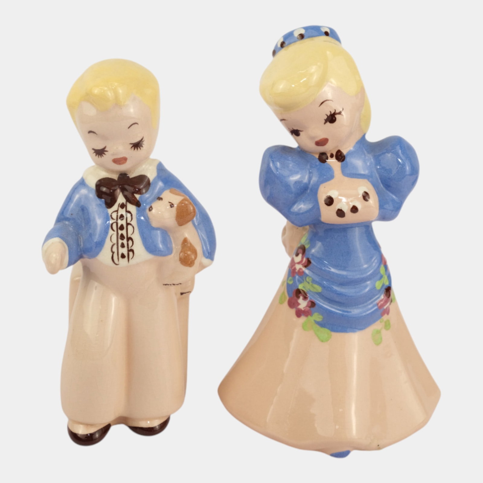 DeLee Hollywood California Art Pottery Hand Decorated Boy And Girl Planters (1 of 6)