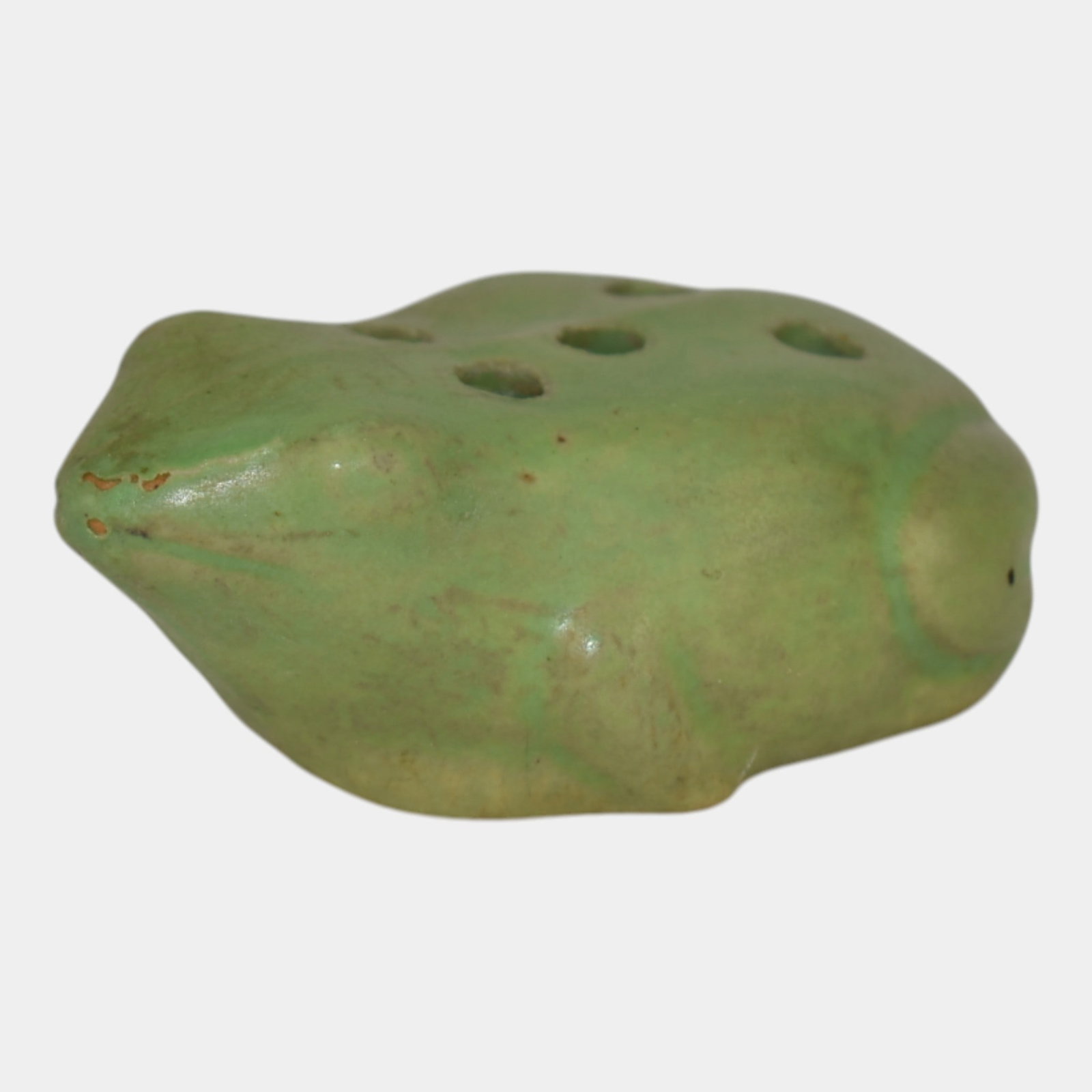 Arts & Crafts Matte Green Pottery Flower Frog (1 of 6)