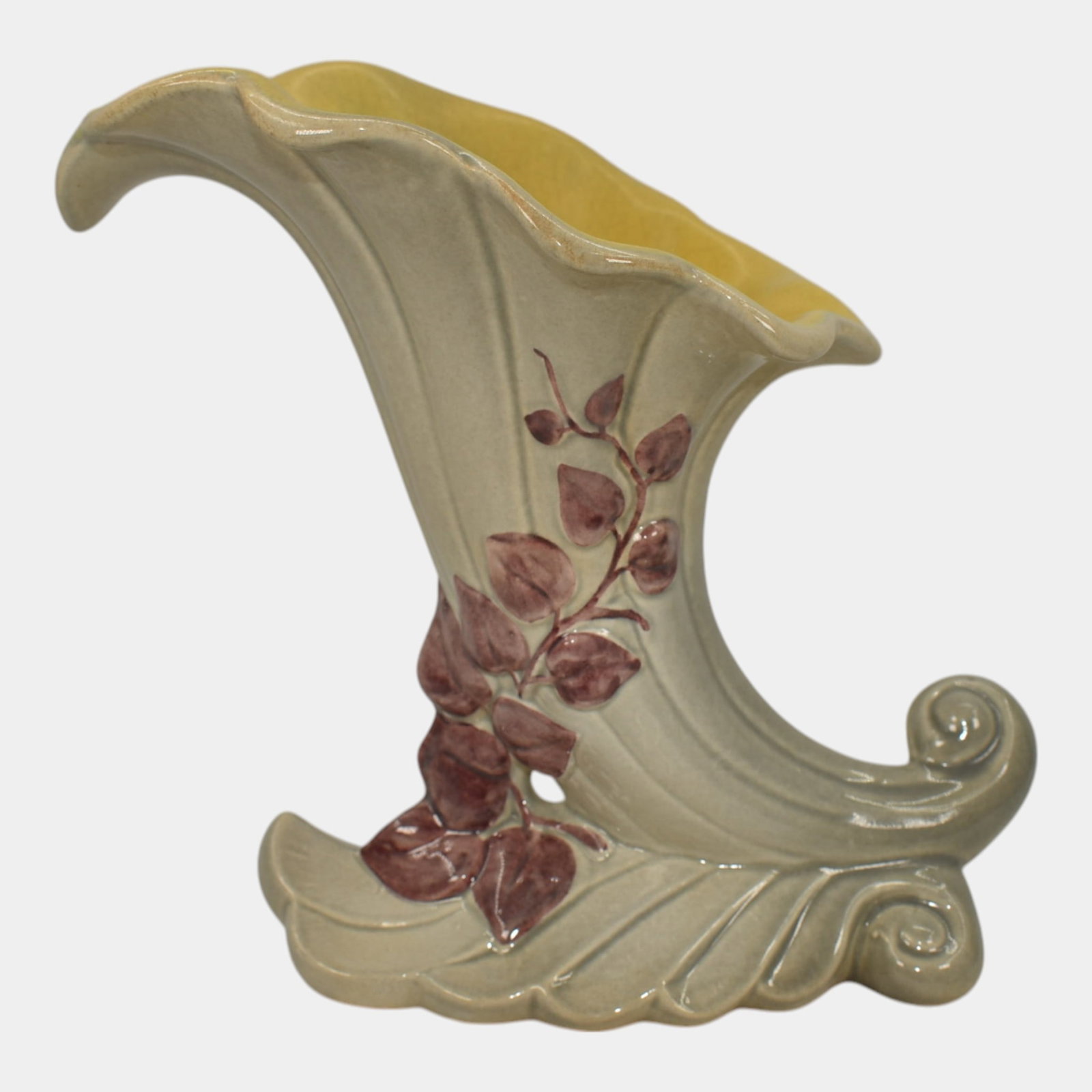 Red Wing Vintage Mid Century Modern Pottery Cornucopia Vase (1 of 6)