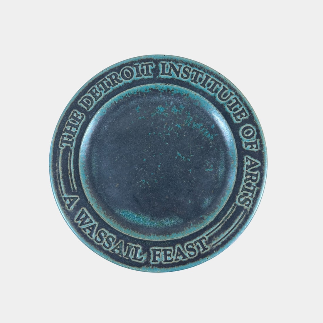 Pewabic Art Pottery Blue Green A Wassail Feast Detroit Institute Of Arts Plate (1 of 2)