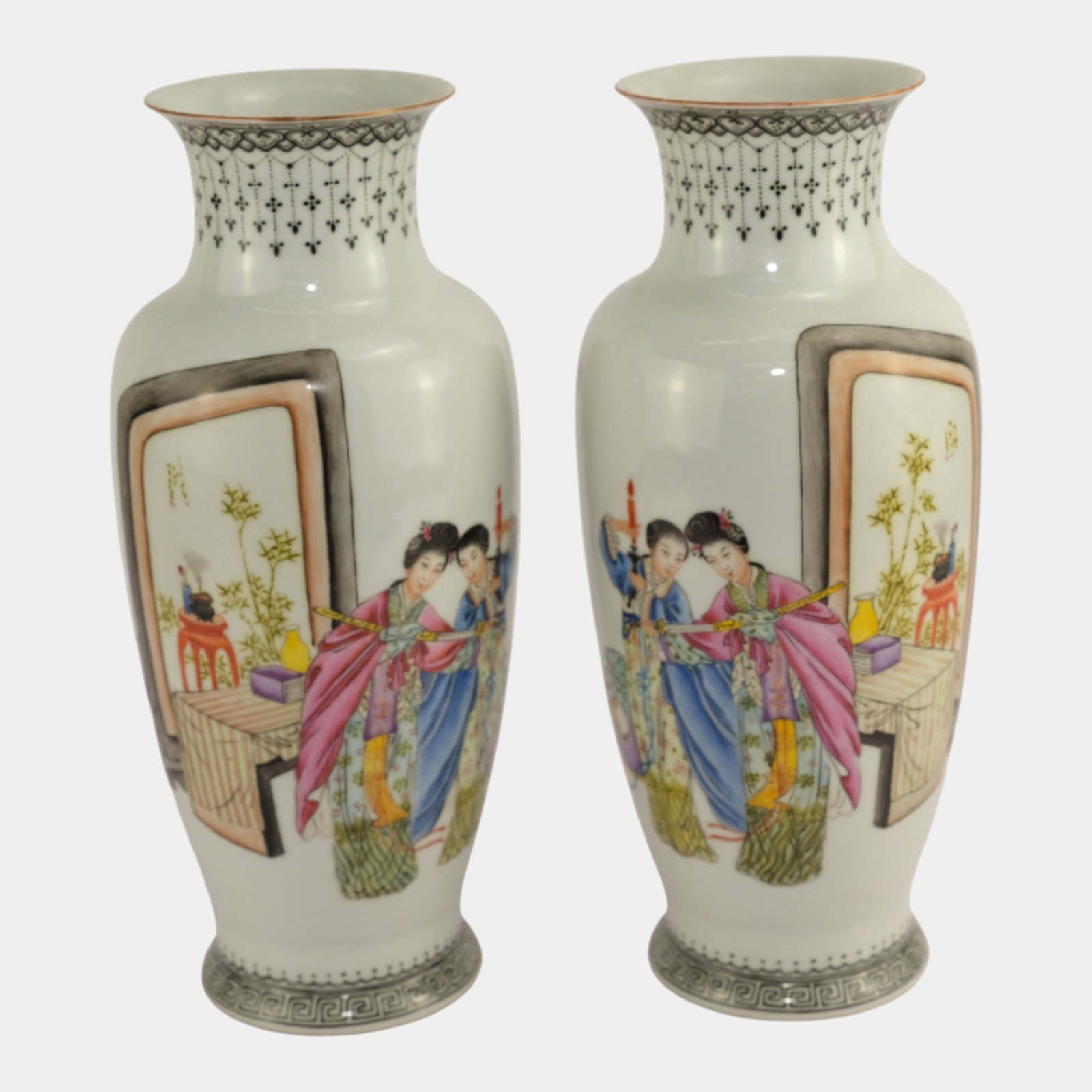 Chinese Jingdezhen Porcelain Vases With Mirrored Image And Poem Vases (1 of 5)