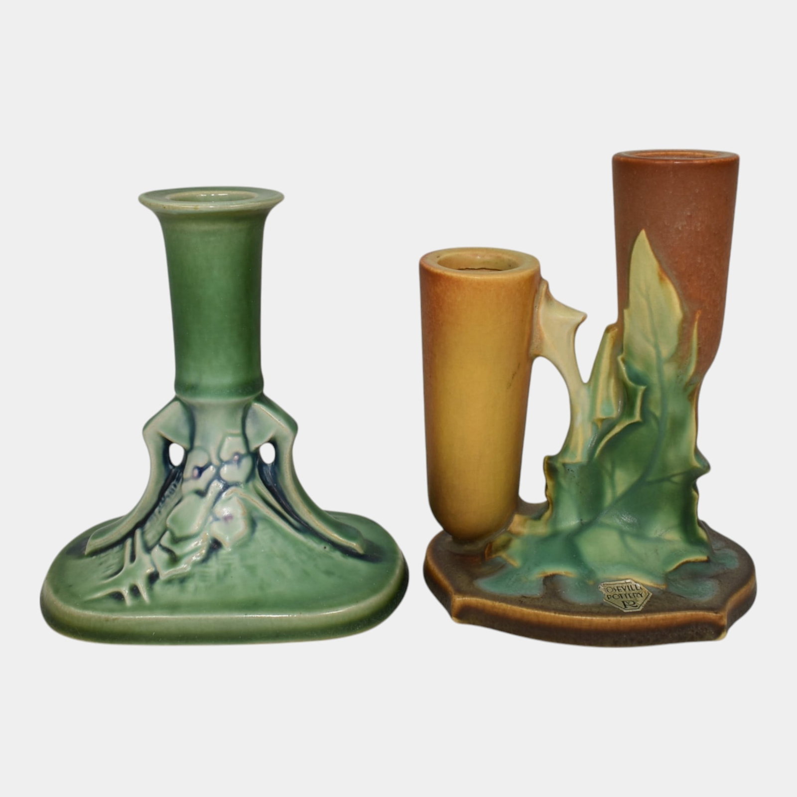 Roseville Thornapple and Clemana Candle Holders (1 of 6)