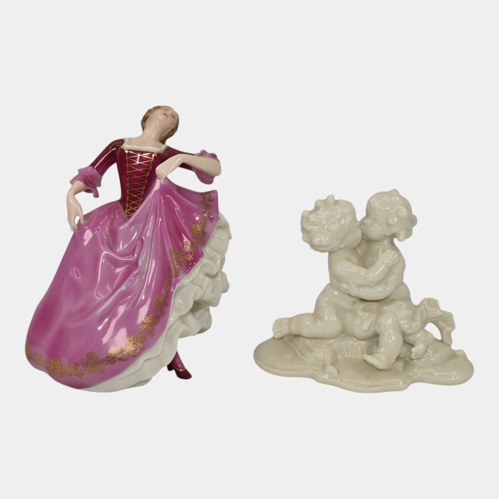 Rosenthal Dancing Lady And Hutschenreuther Kissing Cherub Figures (1 of 6)