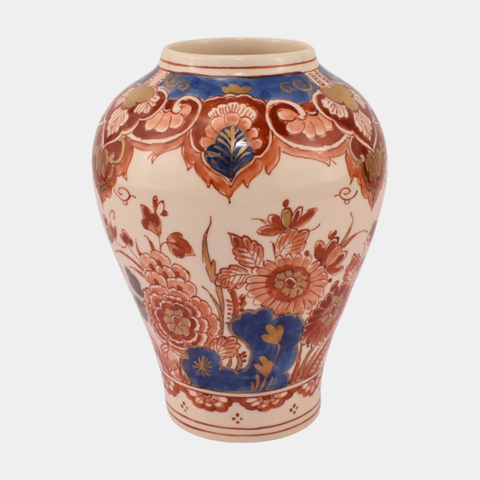 Royal Delft 1958 Danish Art Pottery Polychrome Glaze Ceramic Flower Vase (1 of 3)