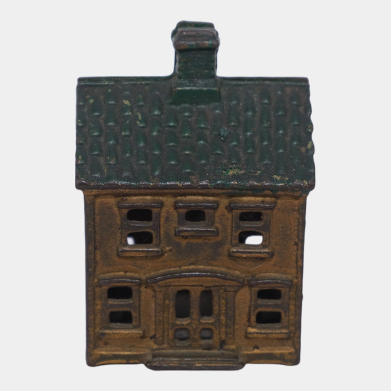 AC Williams 1890s Cast Iron Colonial Home Building Still Bank (1 of 6)
