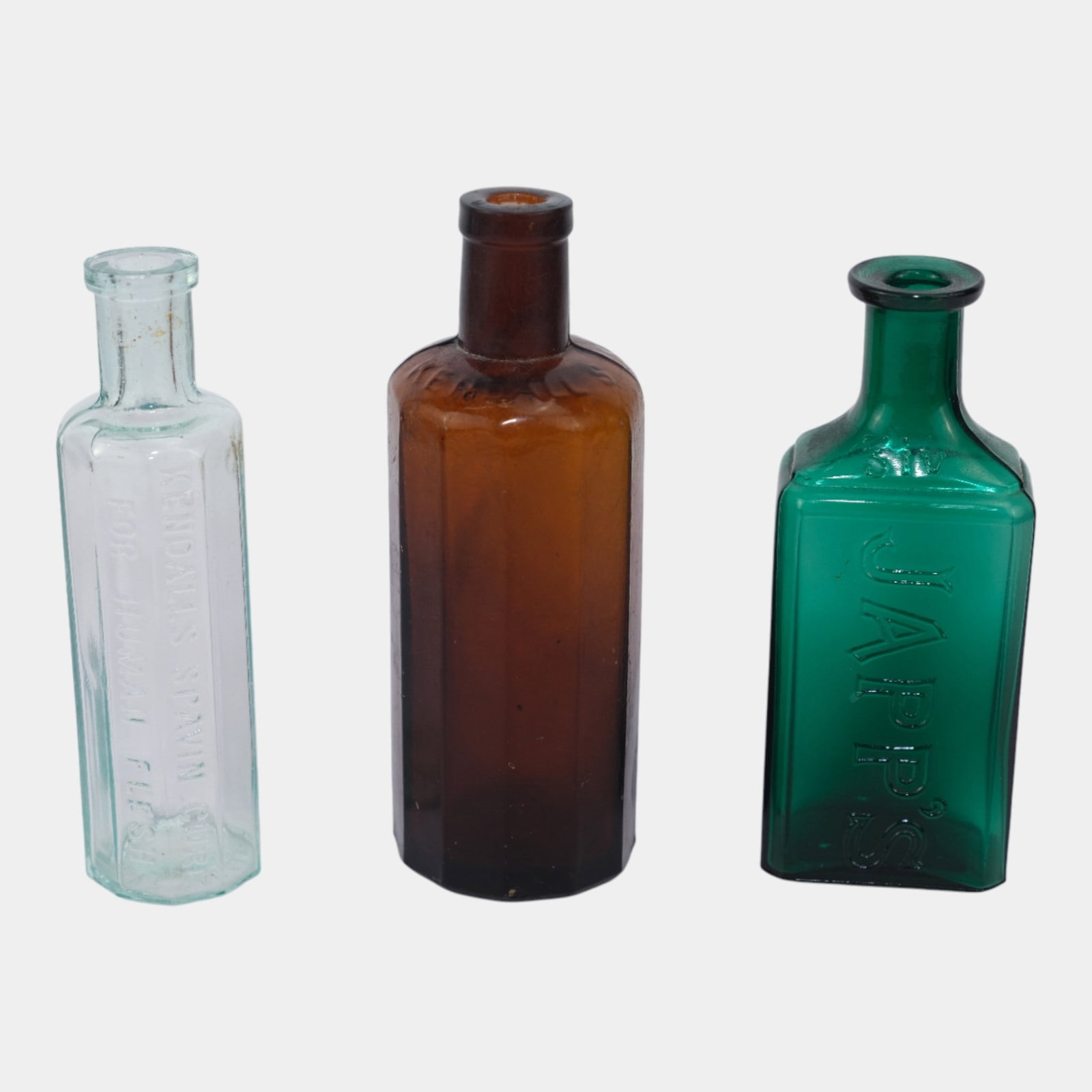 Japp's Hair Supply And Kendalls Medicine Set of 3 Vintage Glass Bottles (1 of 4)