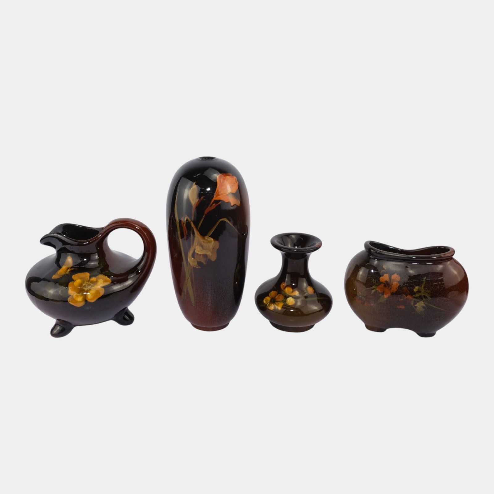 Weller Louwelsa 1900s Vintage Art Pottery Four Ceramic Flower Vases (1 of 12)