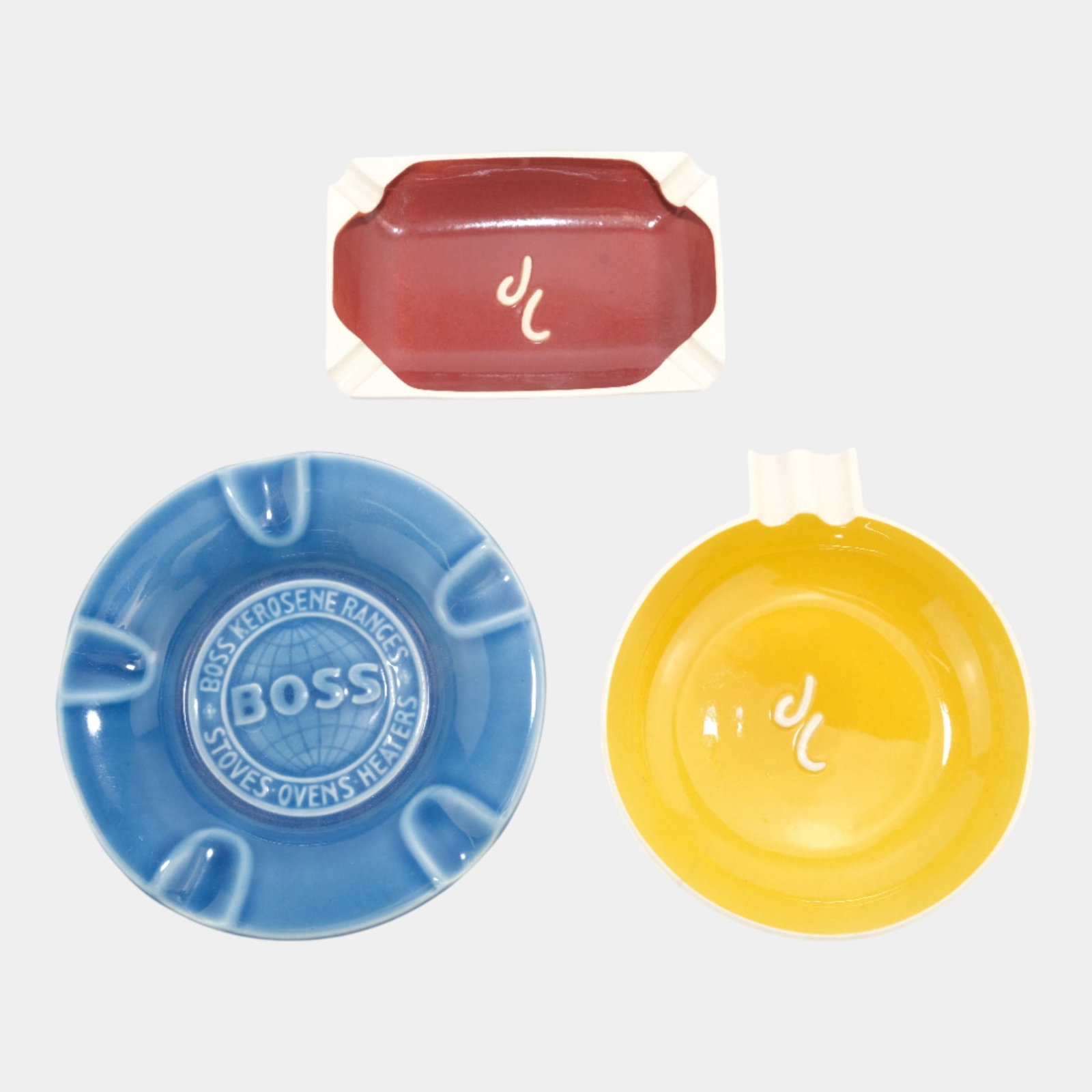 Rookwood Vintage Art Pottery Mid Century Ceramic Ash Trays: We offer affordable in-house shipping on all items. Rookwood Vintage Art Pottery Mid Century Ceramic Ash Trays Excellent original condition. No chips, cracks, damage or repair of any kind. Bottom mark
