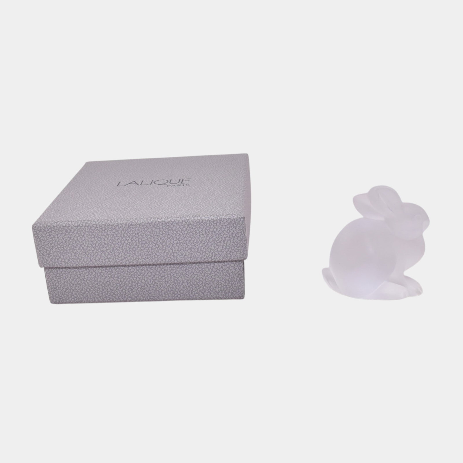 Lalique French Frosted Clear Crystal Sitting Rabbit Figurine (1 of 3)