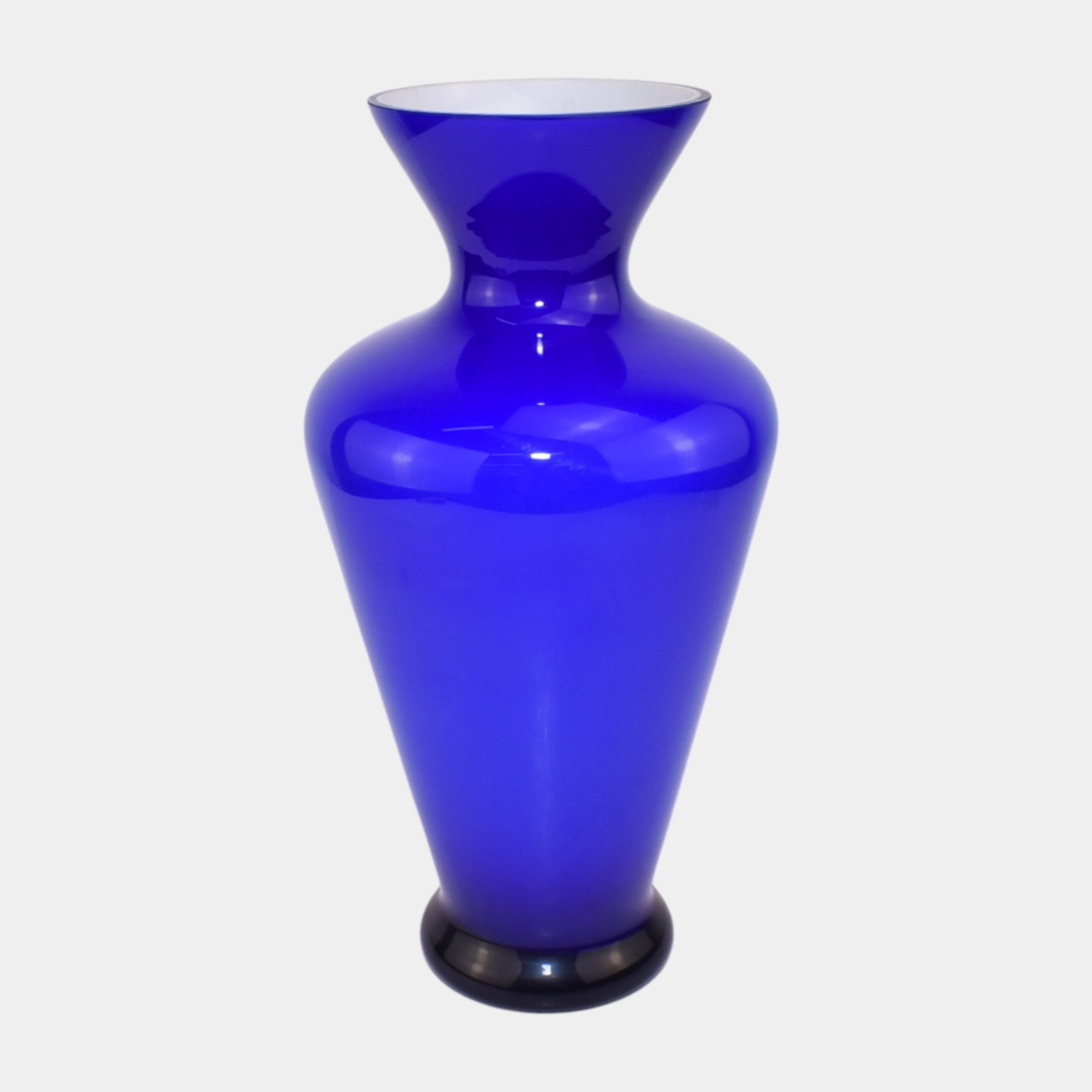 German Cobalt Blue White Cased Art Glass Flared Form Flower Vase: We offer affordable in-house shipping on all items. German Cobalt Blue White Cased Art Glass Flared Form Flower Vase Excellent original condition. No chips, cracks, damage or repair of any kind. Vase 