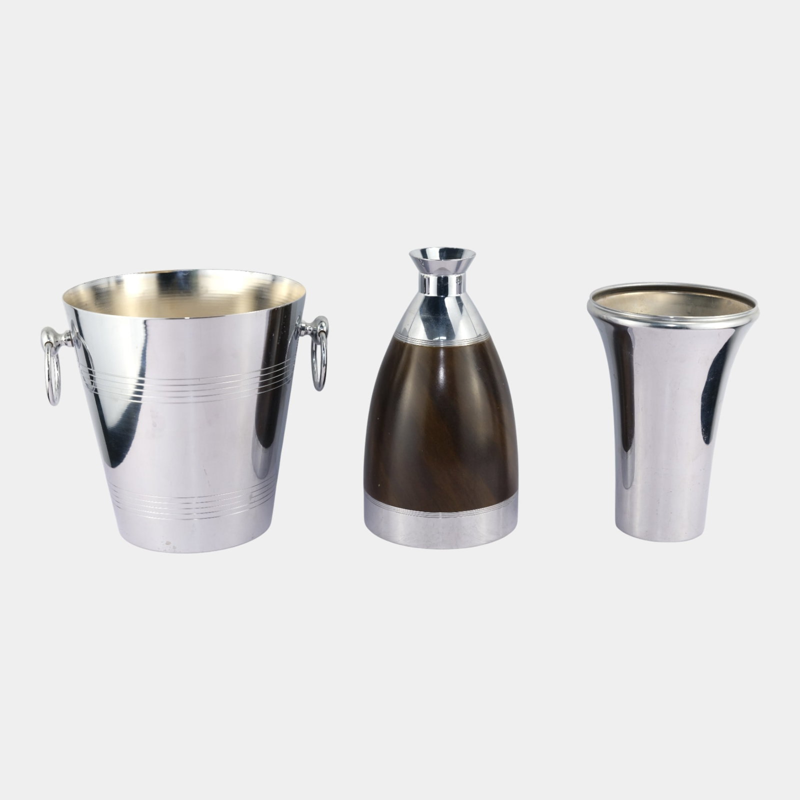 Chase & Manning Bowman 1930s Art Deco Chrome Vase Jug With Chrome Ice Bucket (1 of 6)