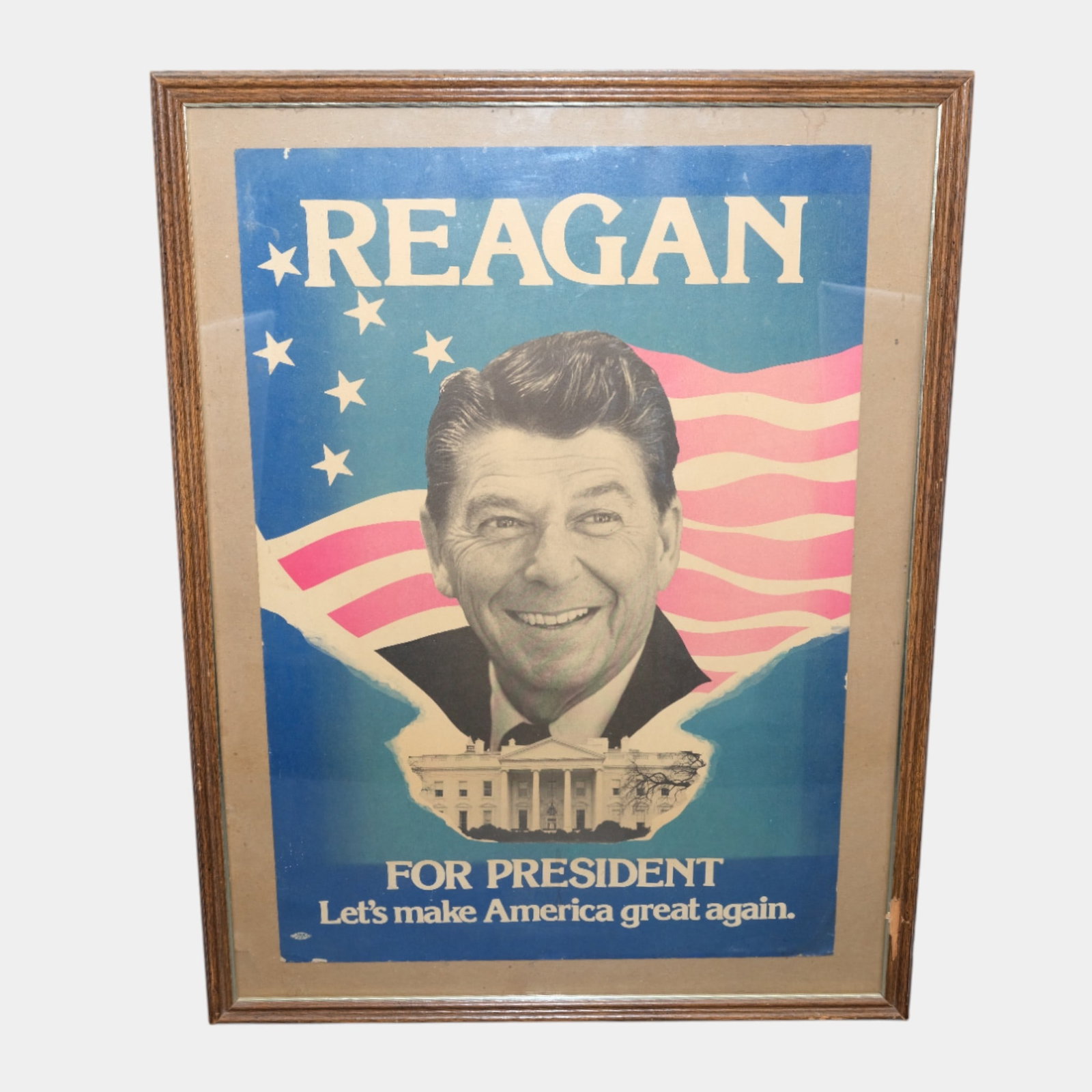 Ronald Reagan 1979 Original Campaign Poster For President Framed In Oak (1 of 9)
