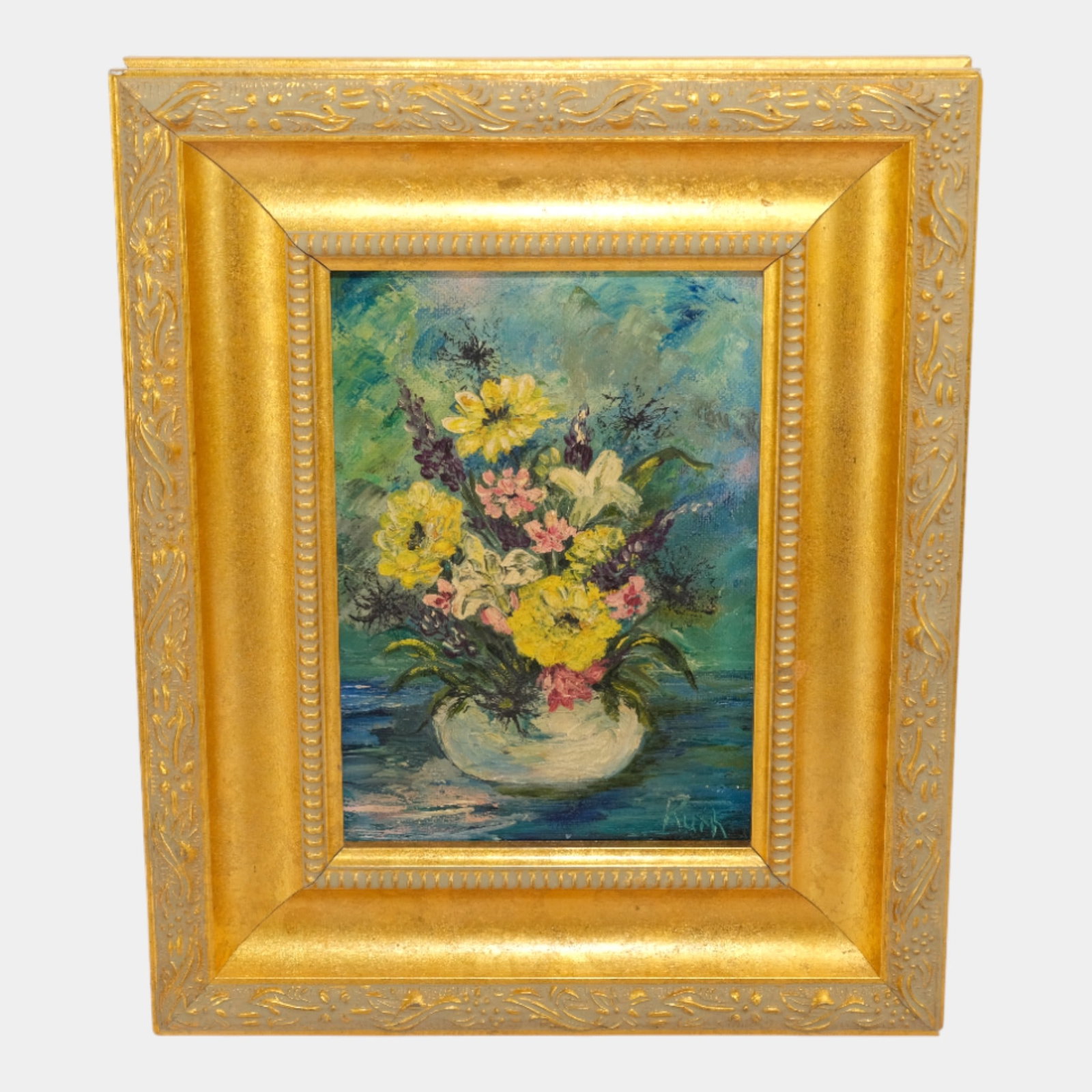 Ruth Stoddart 1971 Signed Oil On Board Flower Vase Framed Painting (1 of 8)