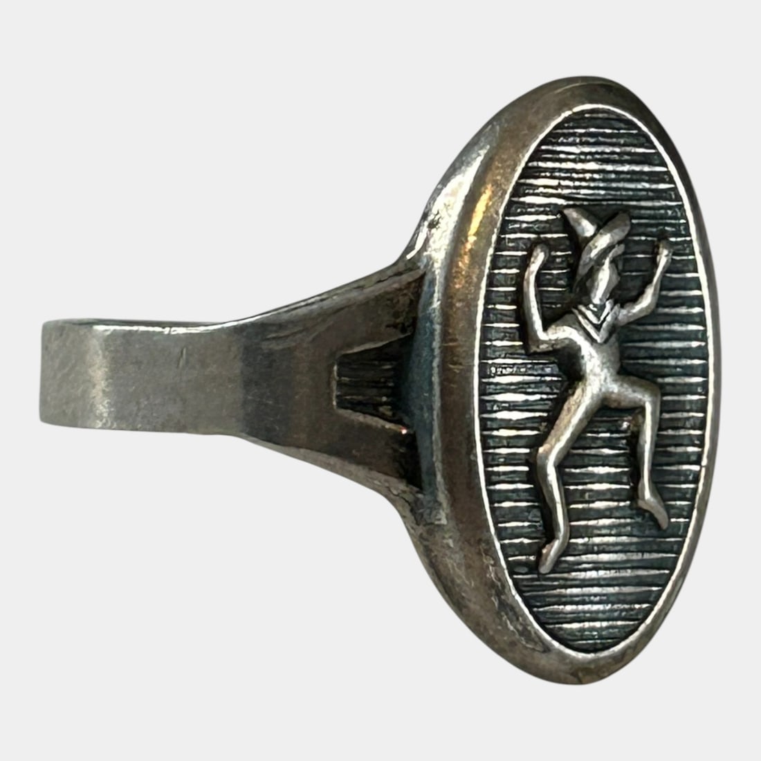 Girl Scouts 1940s Sterling Silver 925 "Brownie Elf" Adjustable Ring (1 of 3)