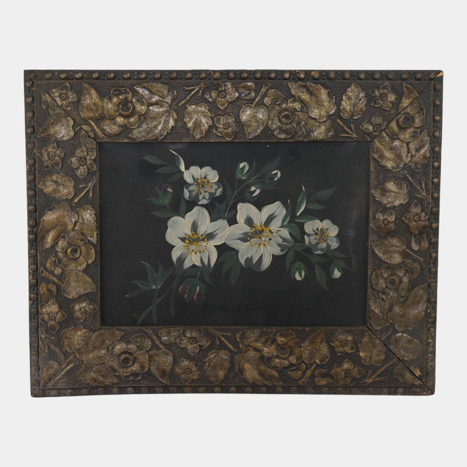19th Century Art Nouveau Floral Still Life Oil Painted In Ornate Gilt Frame: We offer affordable in-house shipping on all items. 19th Century Art Nouveau Floral Still Life Oil Painted In Ornate Gilt Frame Excellent condition. Age related wear. Painting in frame is 16" tall and