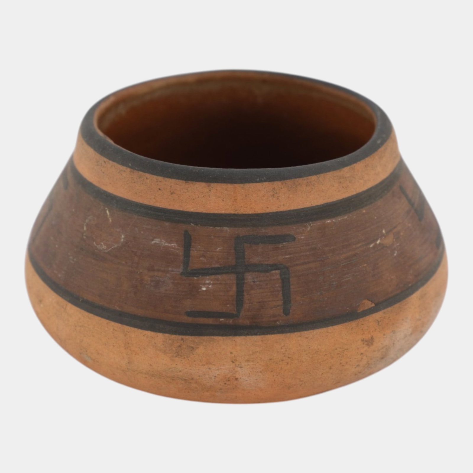 Owens Aborigine 1907 Vintage Native American Art Pottery Hand Decorated Vase: We offer affordable in-house shipping on all items. Owens Aborigine 1907 Vintage Native American Art Pottery Hand Decorated Vase Compact and earthy, this early 20th-century bowl features a low, flared