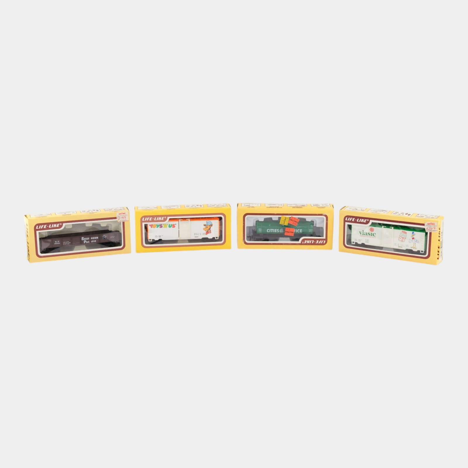 Life Like HO Scale Model Vlasic, Toys R Us, Southern Pacific Train Cars With Original Boxes (1 of 3)