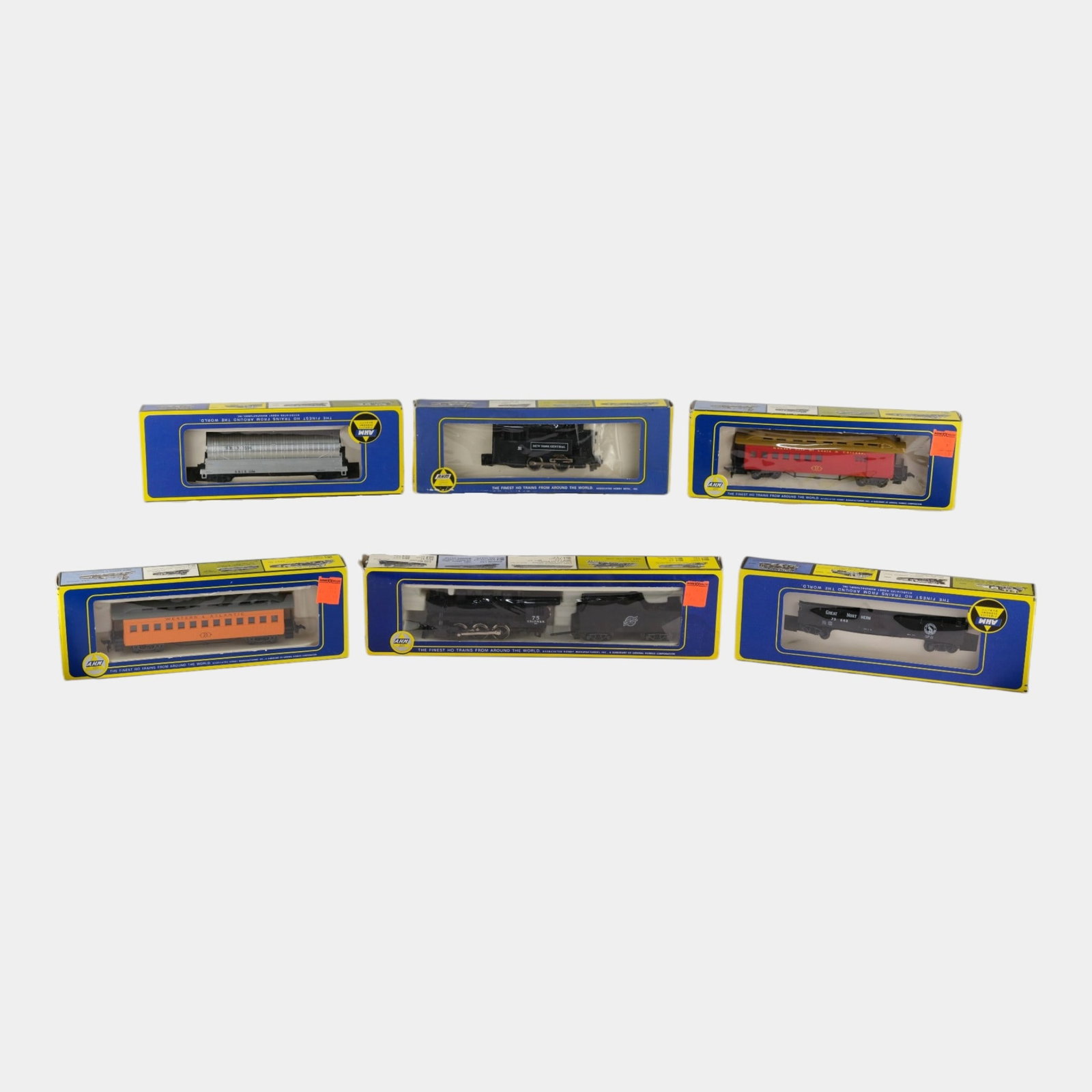 AHM HO Scale Model Train Cars, Caboose, And Engine With Original Boxes (1 of 3)