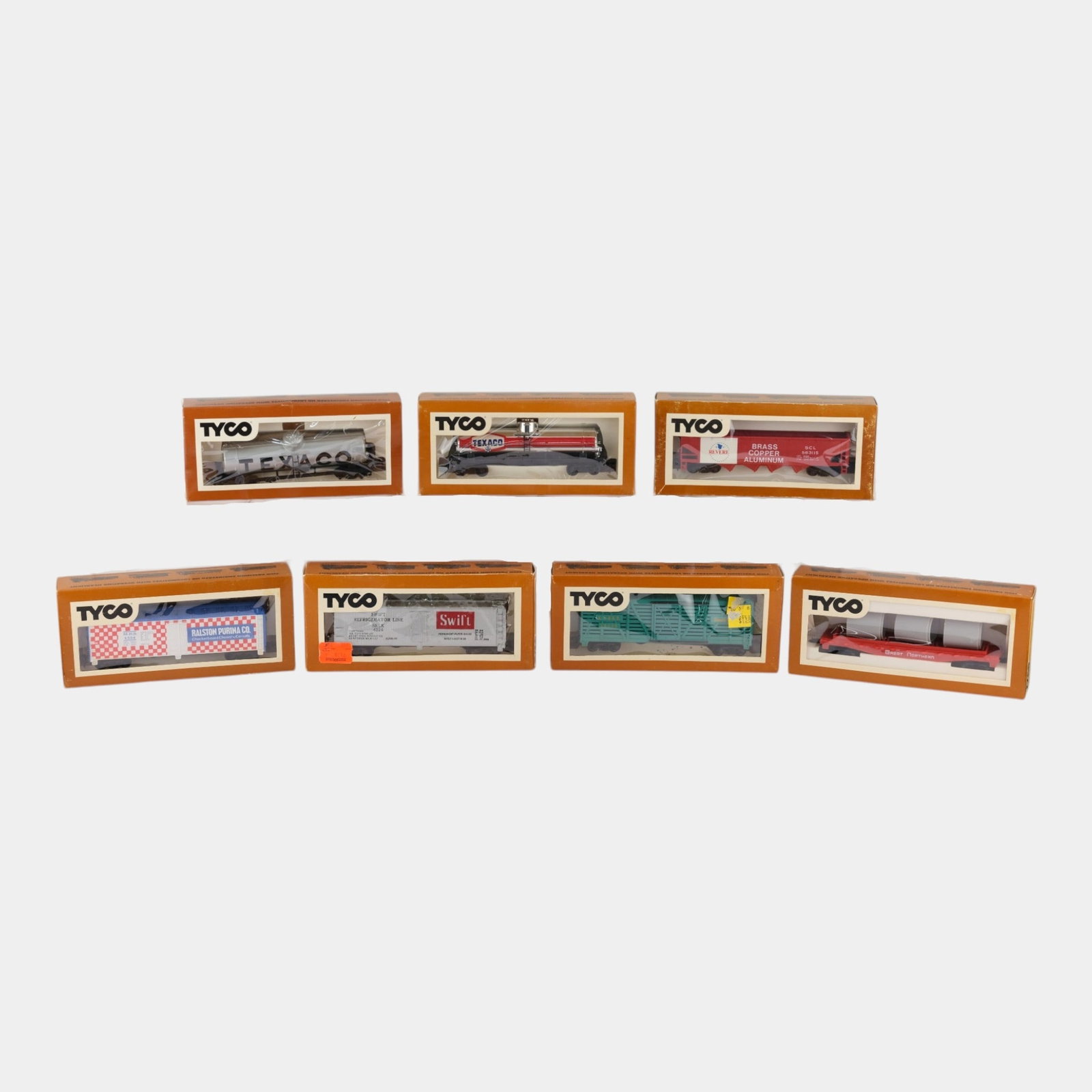 Tyco 1970s HO Scale Texaco, Purina, Revere, & More Model Train Cars With Original Boxes (1 of 3)