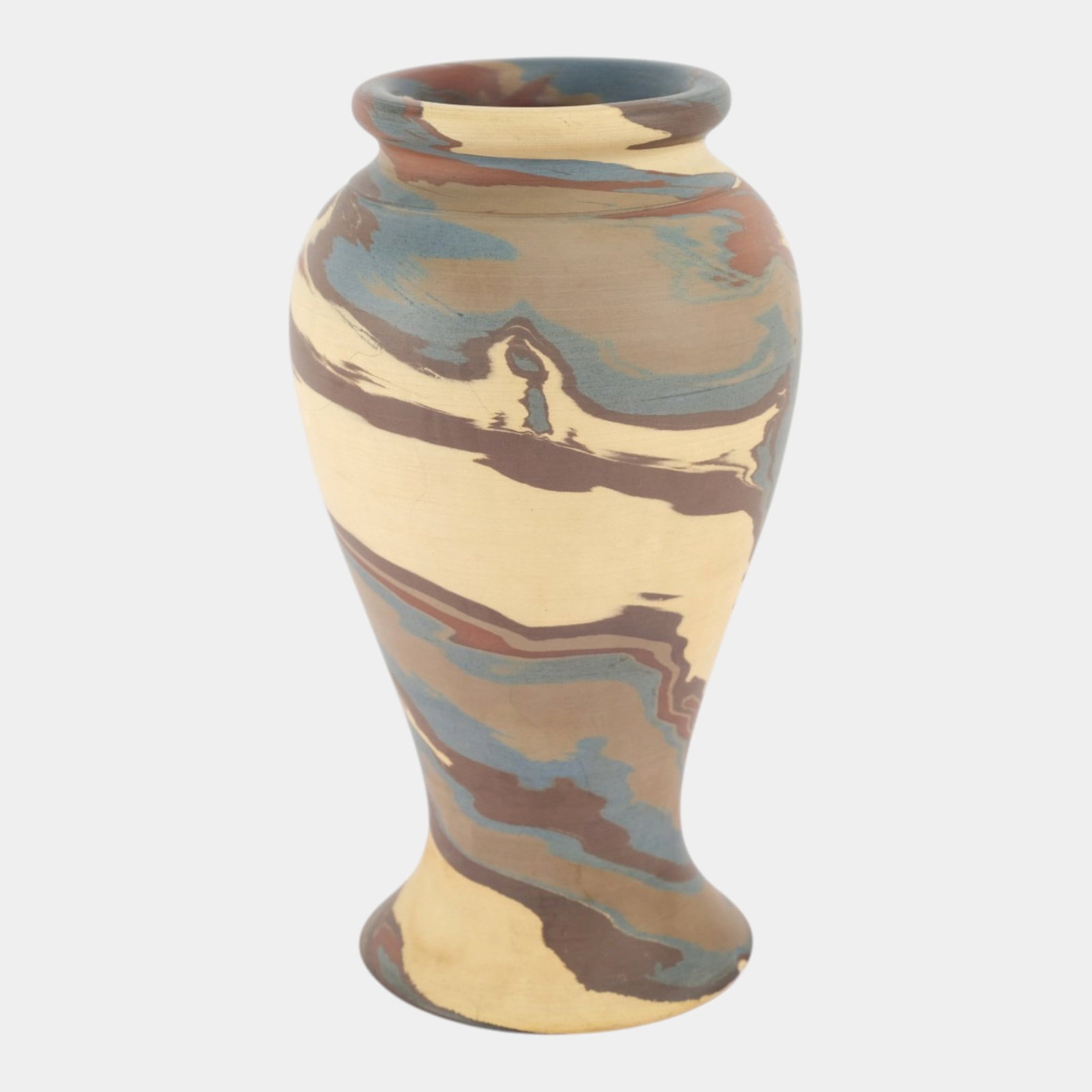 Niloak Mission Swirl Vintage Hand Made Brown Blue Swirl Tall Pottery Vase (1 of 6)