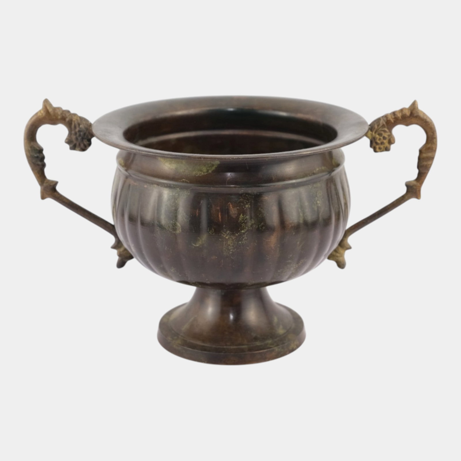 Early 20th Century Bronze Tone Patinated Metal Neoclassical Handled Jardiniere Planter (1 of 6)