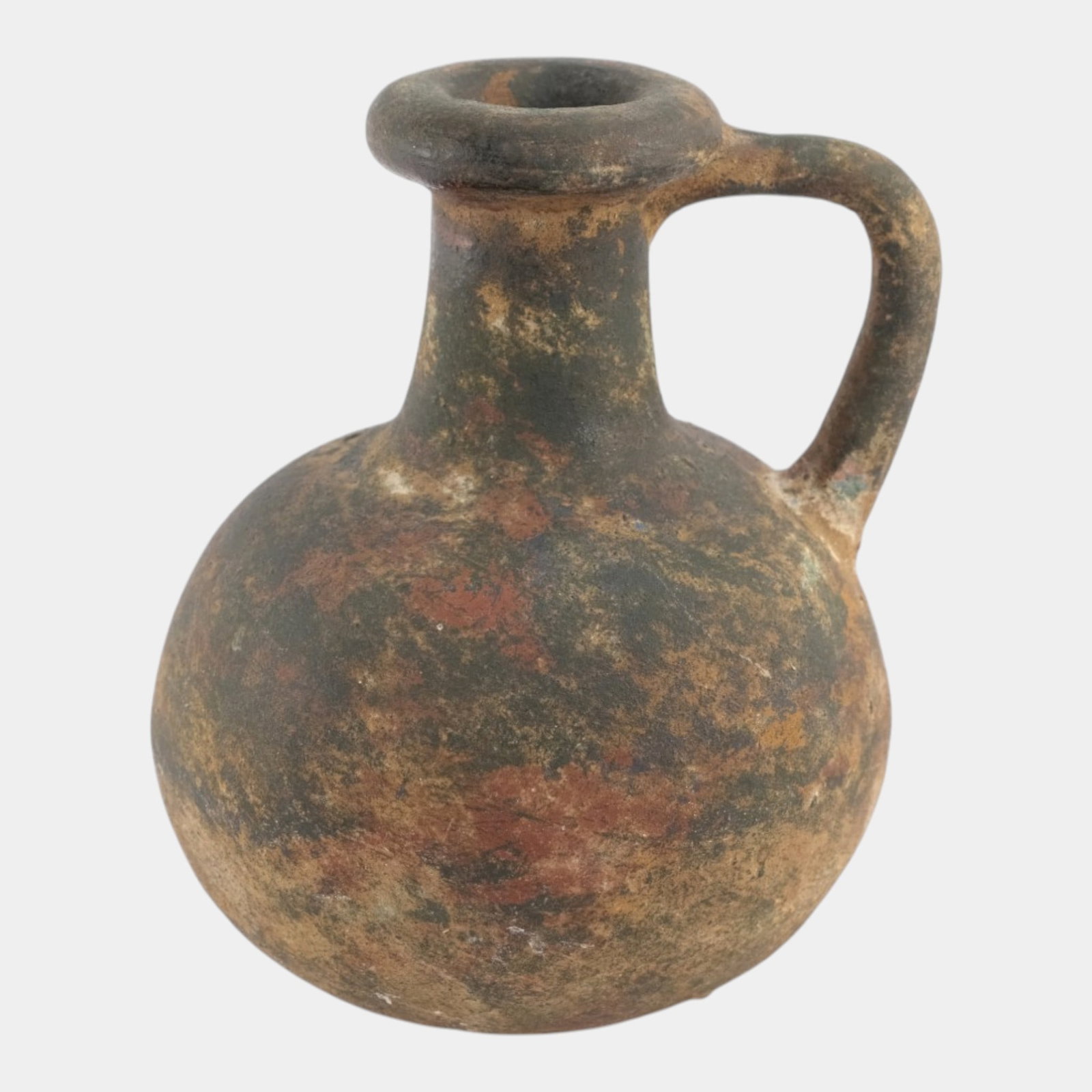 Antique Primitive Earthenware Rustic Handled Jug Vessel (1 of 6)