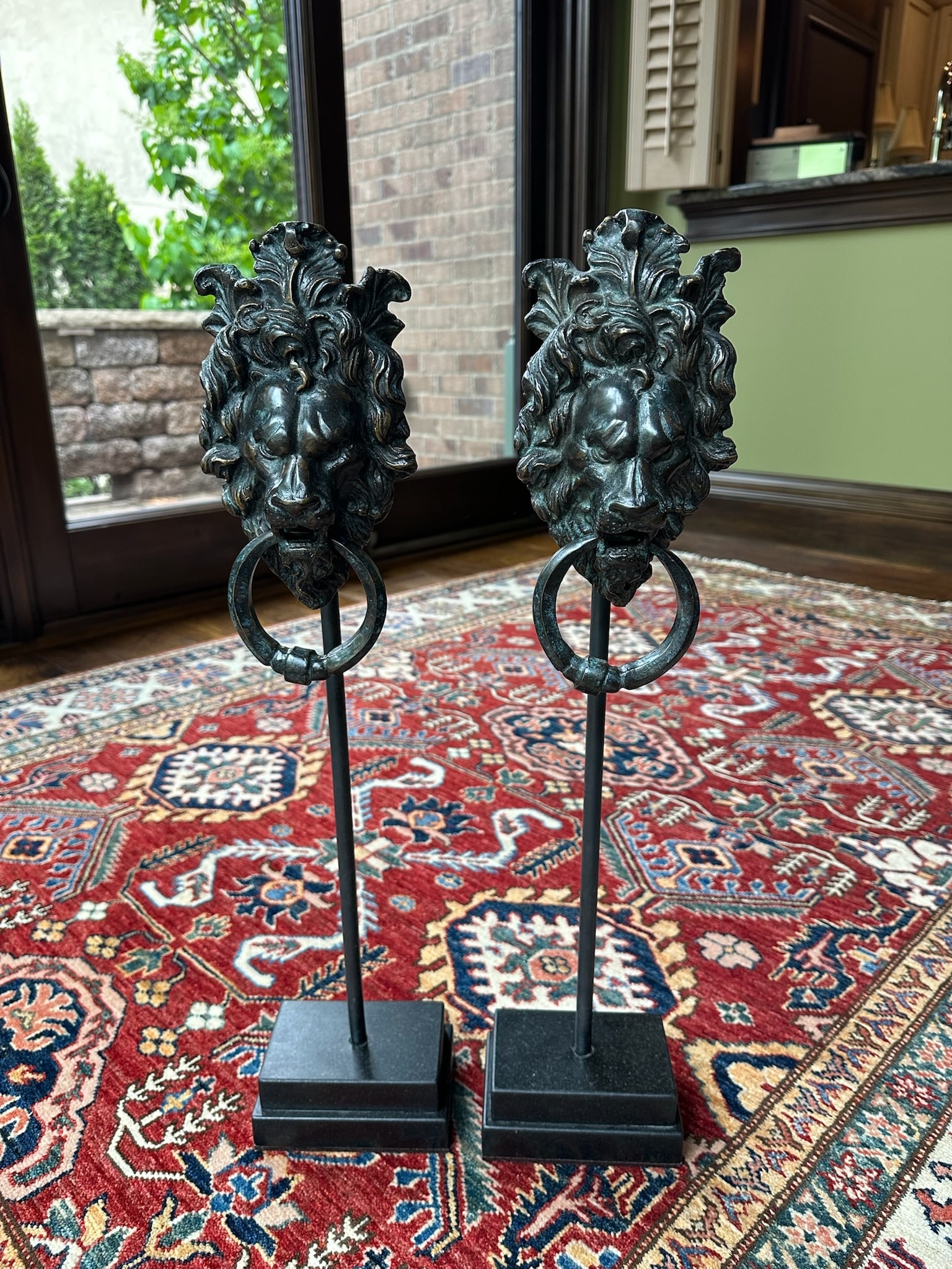 Contemporary Wrought Iron Lion Ringed Countertop Towel Holders On Base (1 of 2)