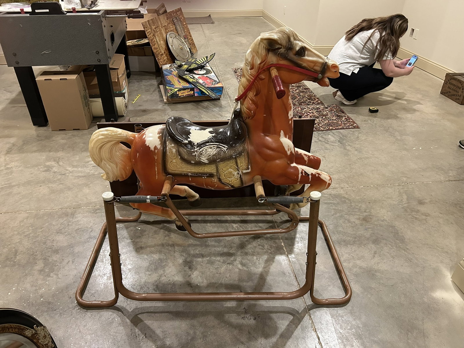 Wonder Horse 1970s Spring Suspension Rocking Bouncing Horse Kids Toy (1 of 6)