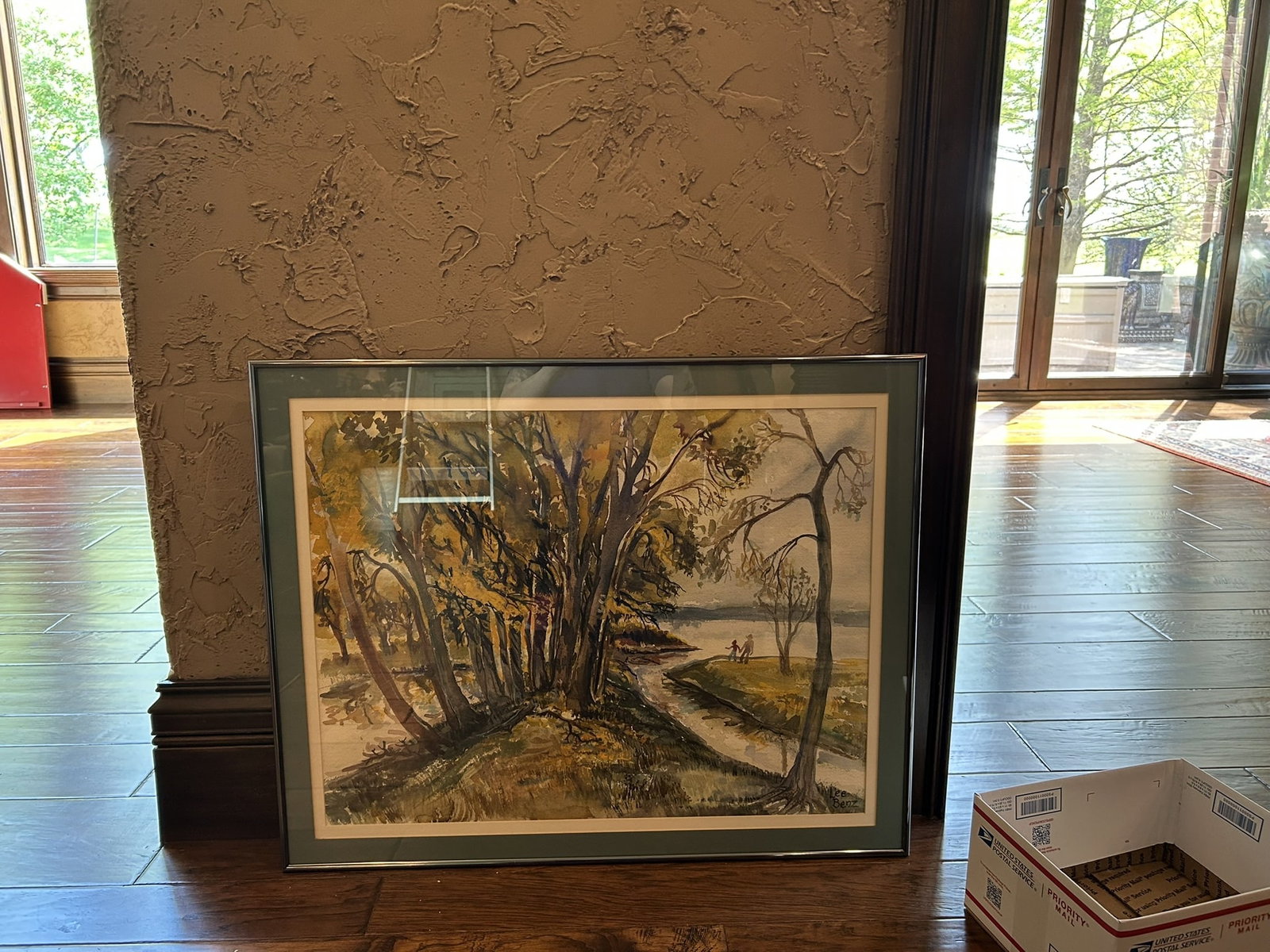 Lee Benz Impressionist River Landscape Painting Framed Nature Artwork (1 of 3)