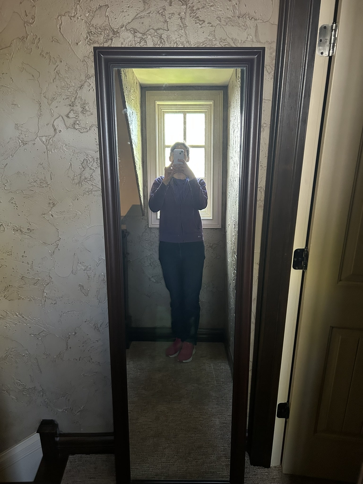 Vintage Tall Black Framed Full Length Floor Dressing Wall Mirror 6 Foot Tall (1 of 1)