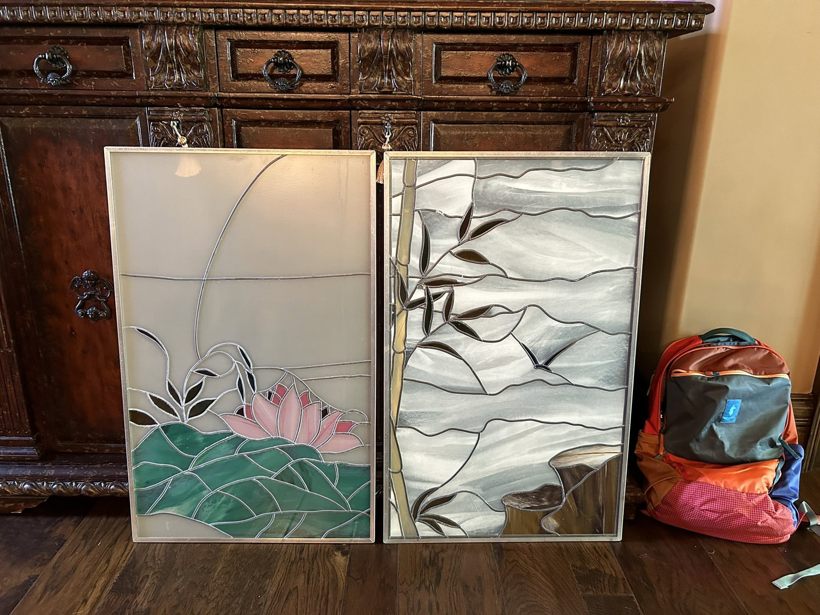 Contemporary Leaded Stained Glass Decorative Window Panels (1 of 2)