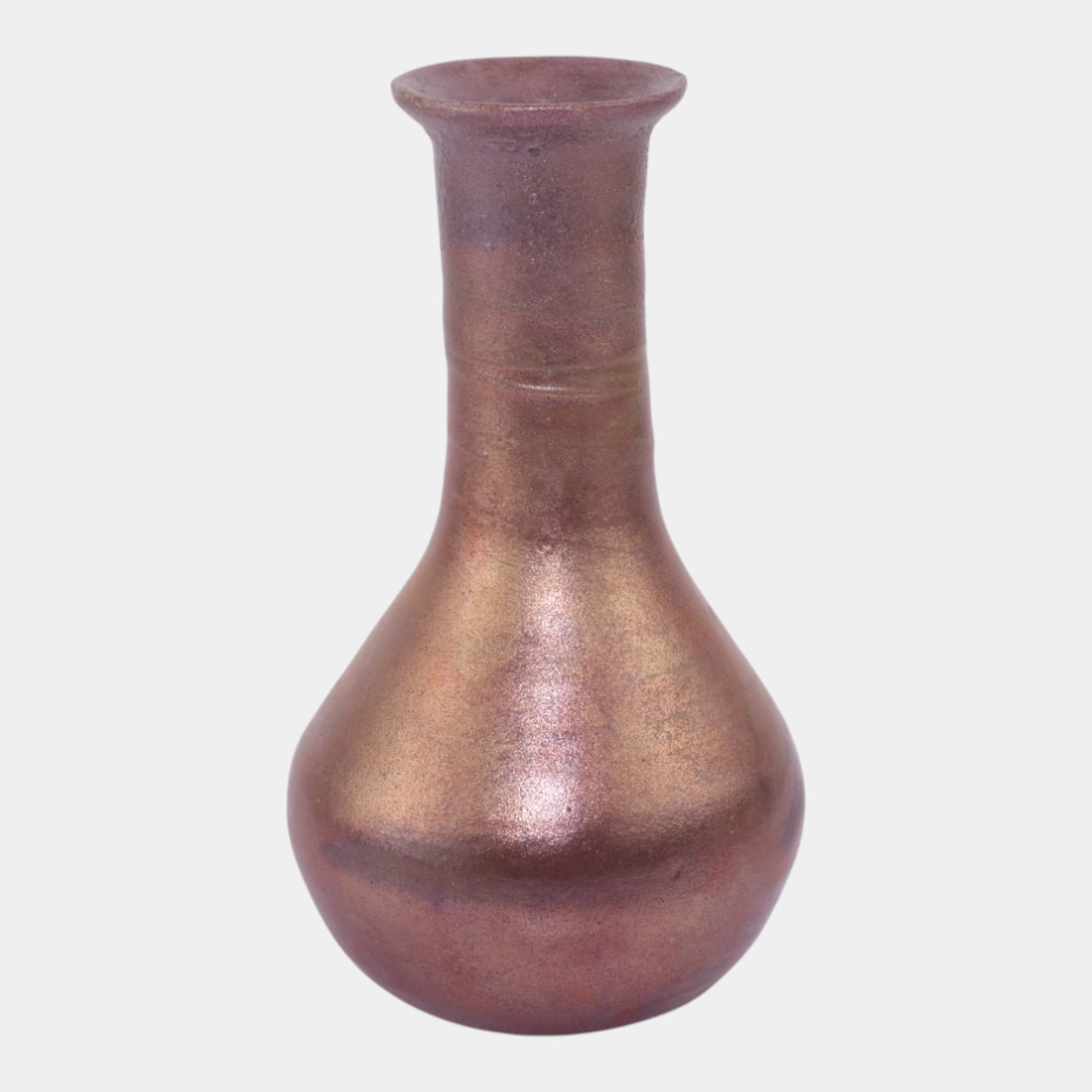 Pewabic Art Pottery Hand Made Iridescent Red Purple Ceramic Bottle Vase (1 of 8)