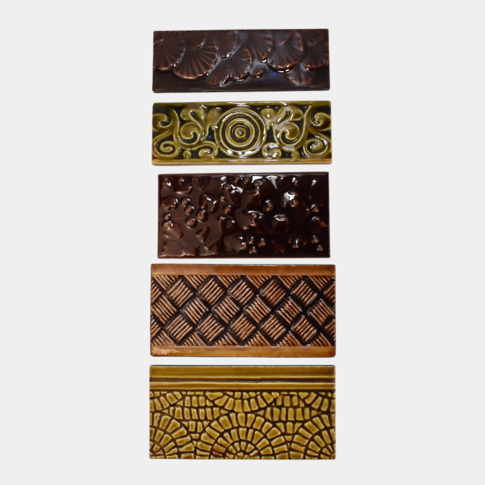 J & J.G. Low Tile Works Art Pottery Geometric And Floral Ceramic Border Tiles (1 of 3)