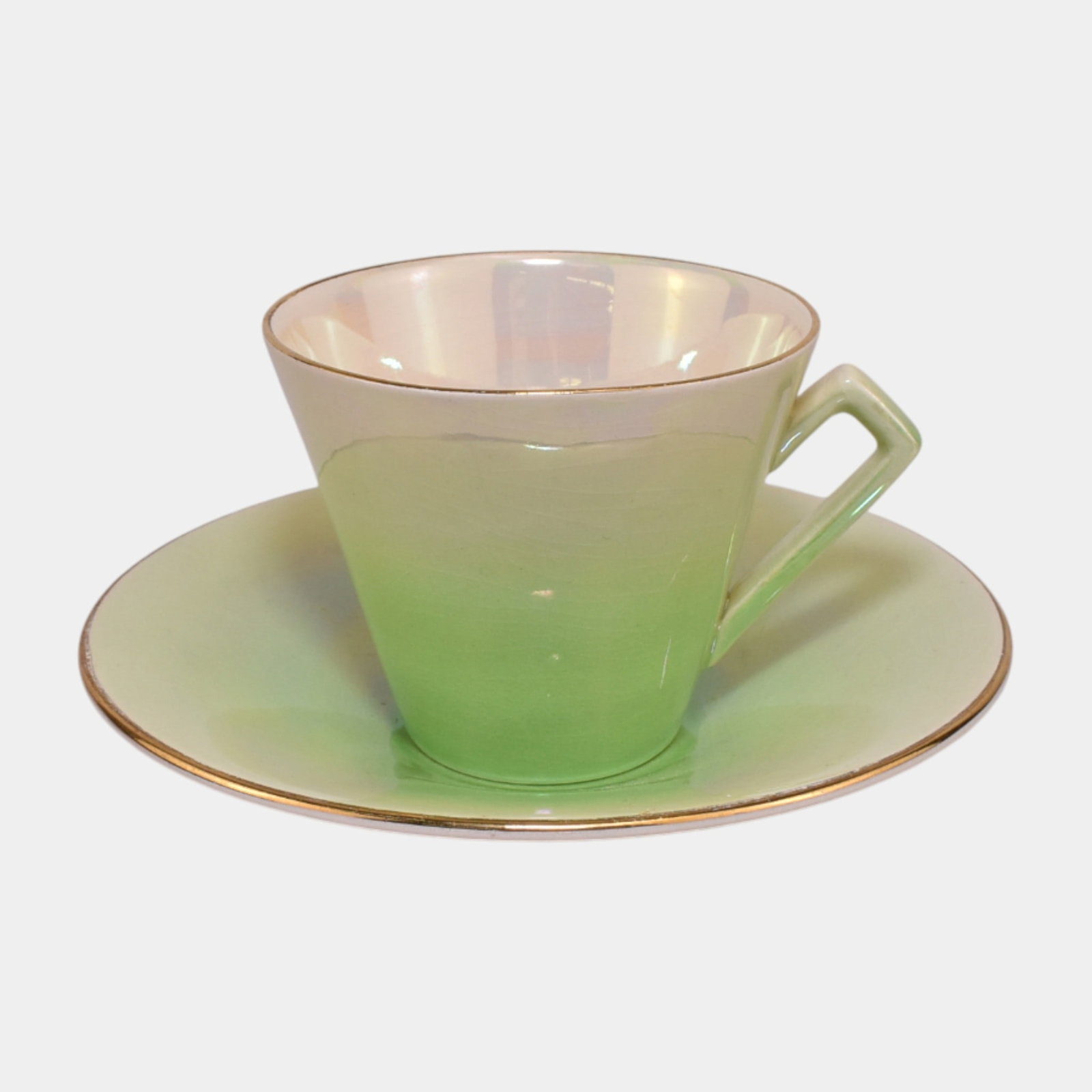 Royal Winton Grimwades Porcelain Green Ombre Iridescent Cup & Saucer (1 of 7)