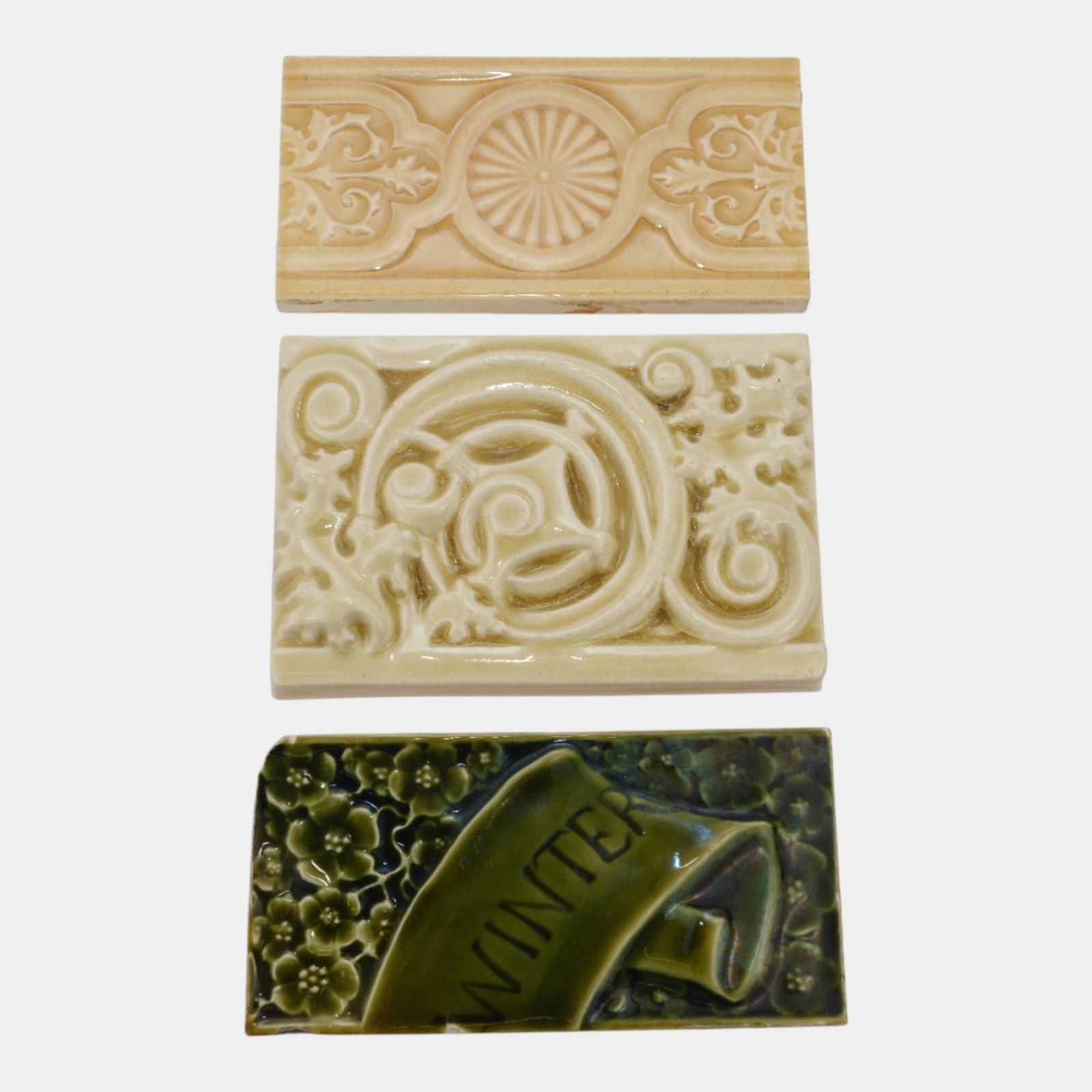 J & JG Low And Other Assorted Majolica Art Pottery Border Tiles In Relief (1 of 8)