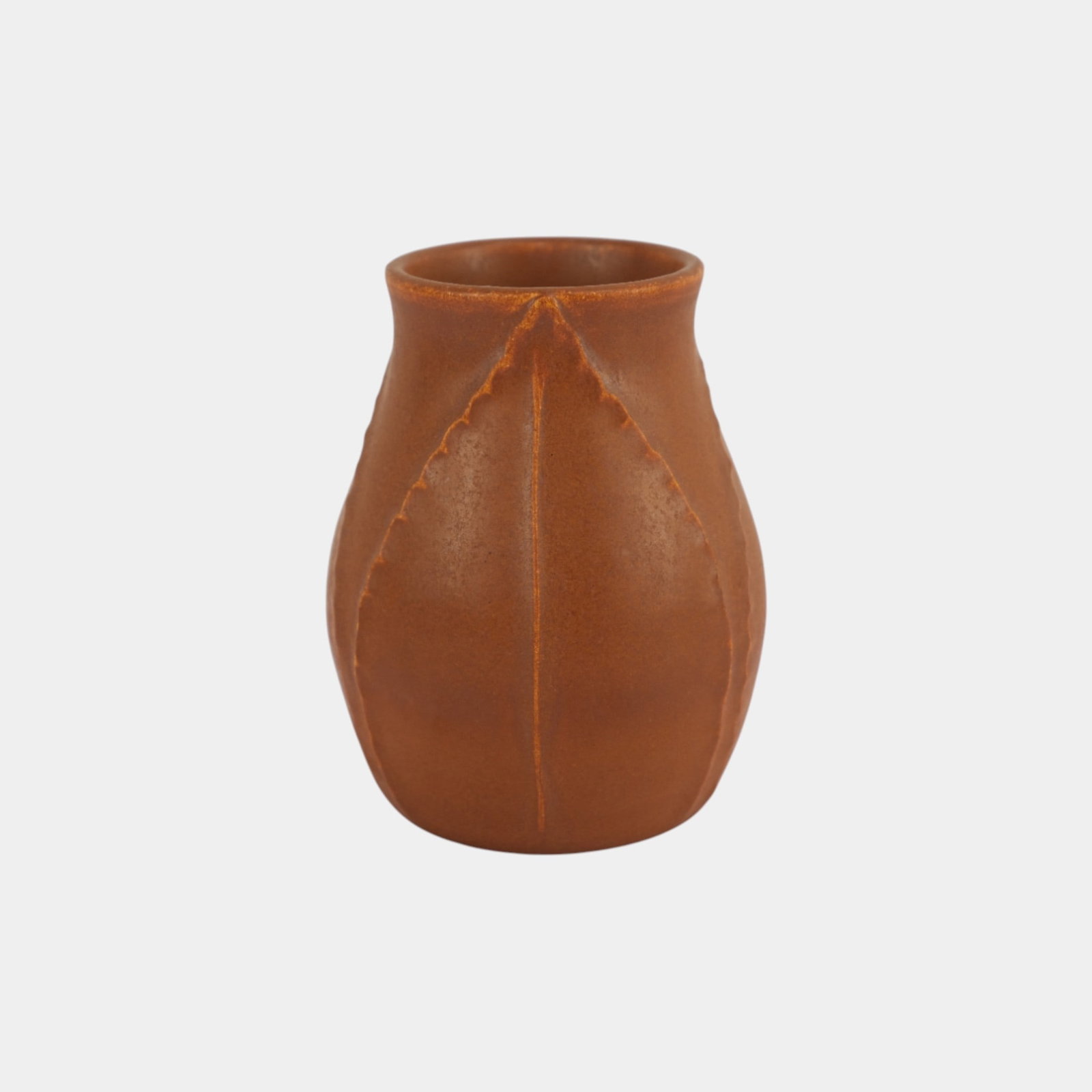 Ephraim Faience 2009 Miniature Pumpkin Apple Leaf Art Pottery Glaze Test Vase: We offer affordable in-house shipping on all items.For higher resolution images please visit bid.craftedauctions.com Ephraim Faience 2009 Miniature Pumpkin Apple Leaf Art Pottery Glaze Test Vase Ephra