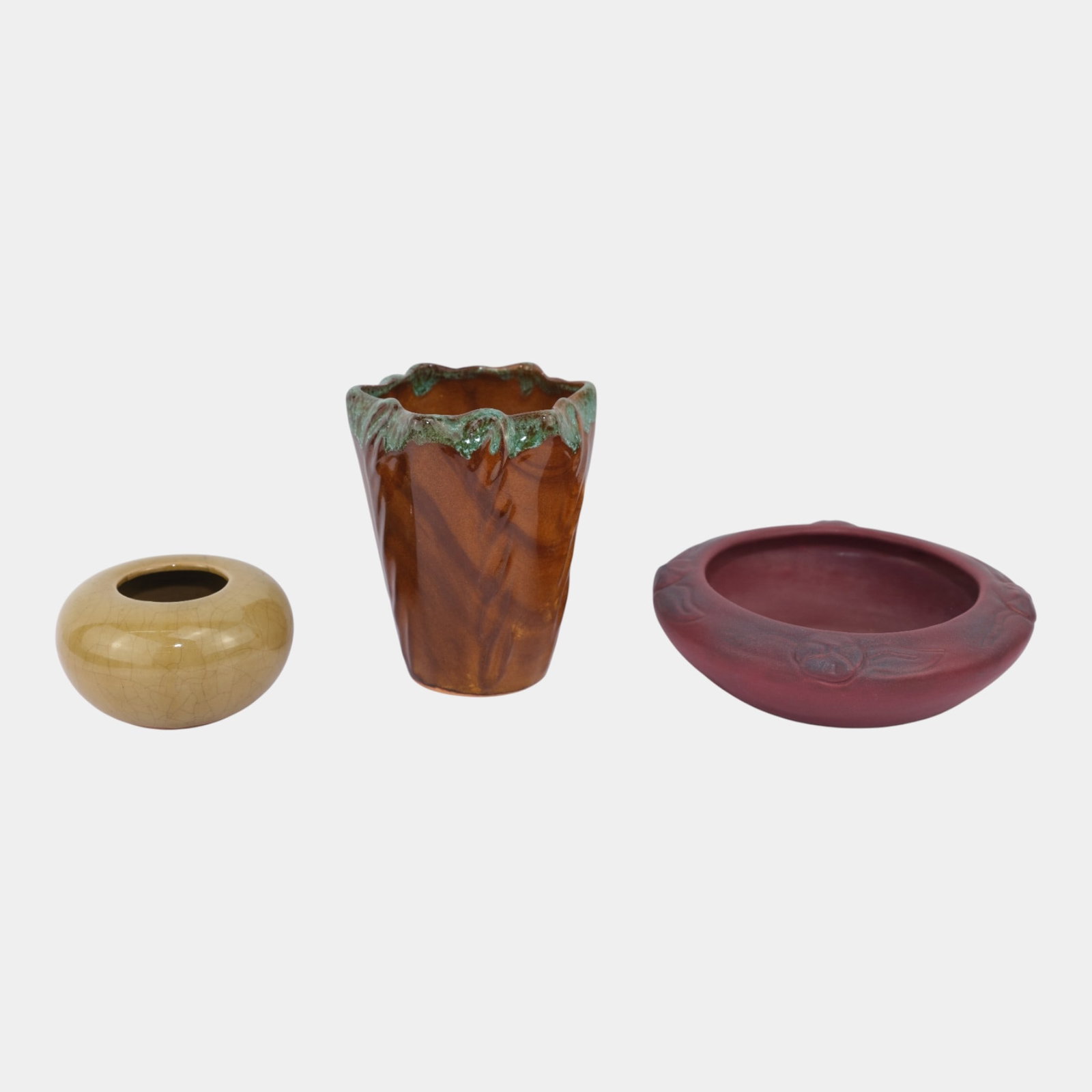 Van Briggle Art Pottery And Stuido Japanese Vase Bowls Yellow Vase (1 of 4)