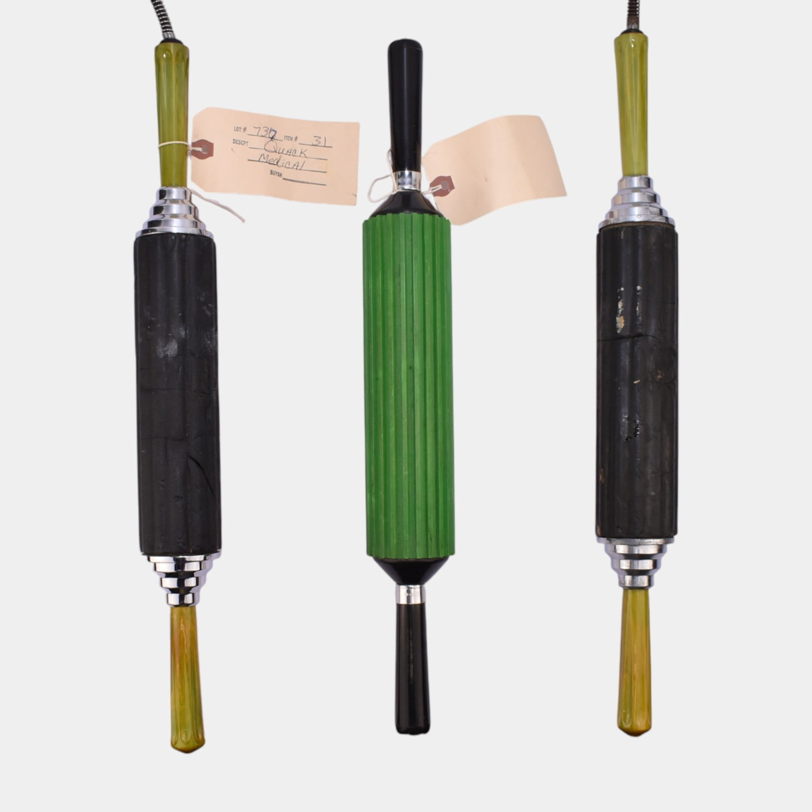 Early 20th Century Art Deco Heated Electric Massage Medical Rolling Pin Bakelite Handles (1 of 3)